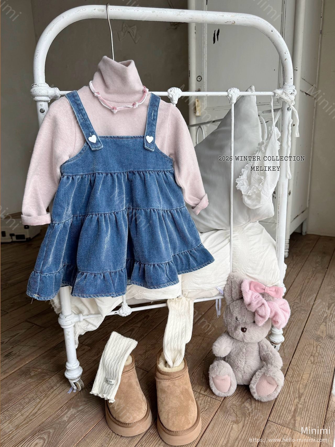 Melikey Tiered Velvet Denim Dress 細節圖 25