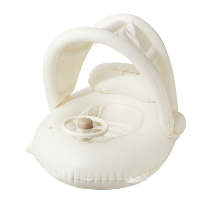 [Koongs Koongs] I-Rinka Parasol Baby Boat Float (Creamy)