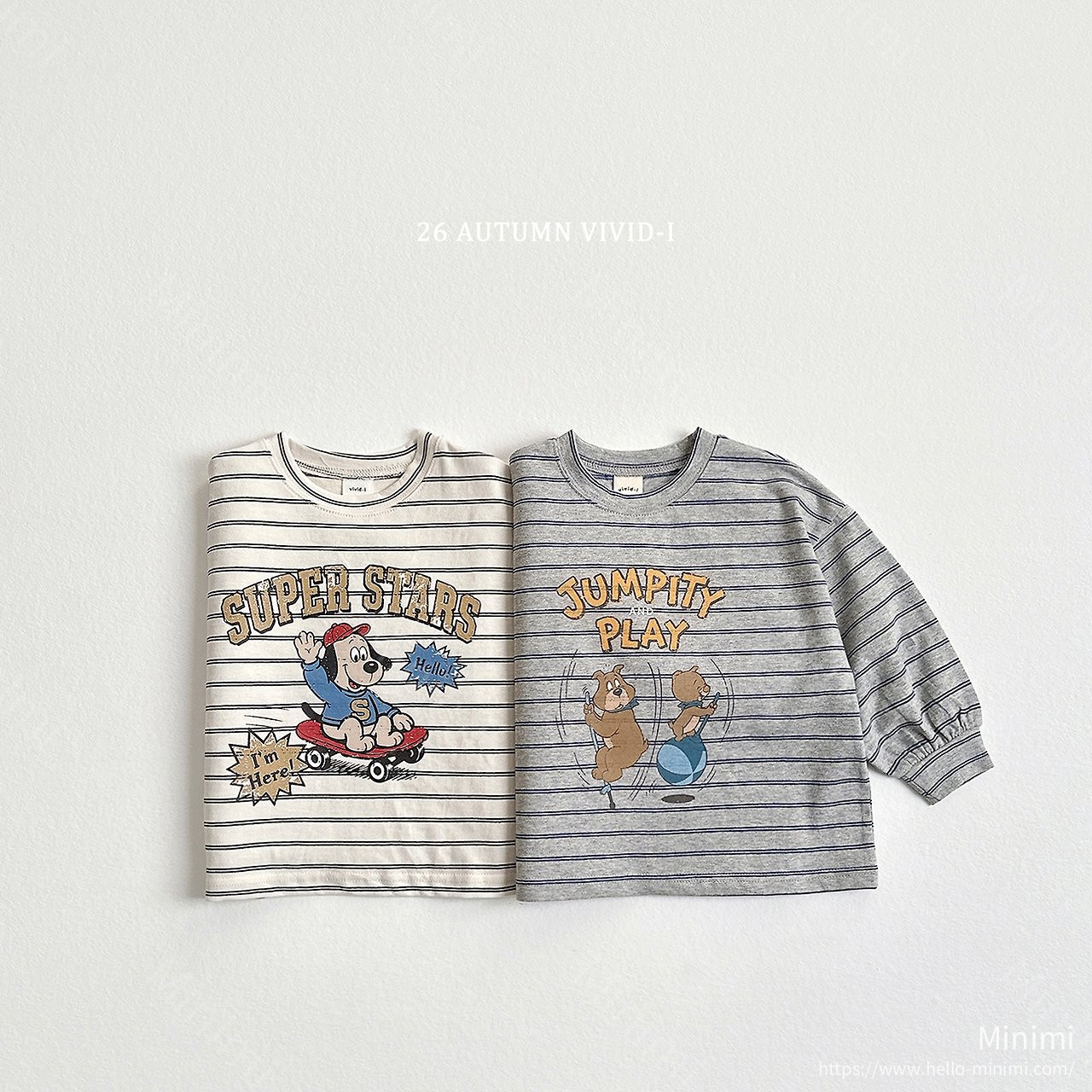 Stripe Cartoon Single T-shirt