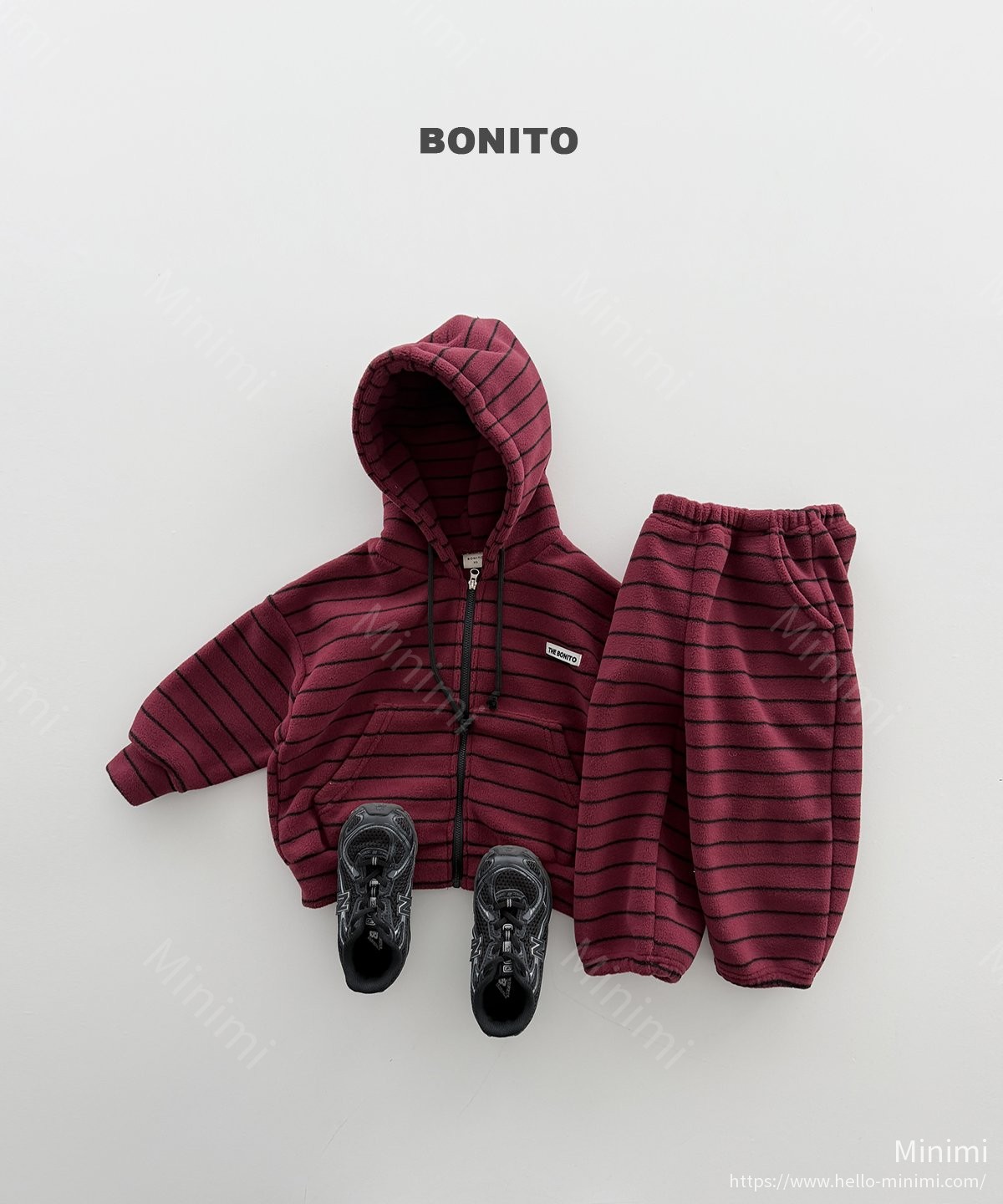 BONITO Uri Stripe Hood Zip-up Set 細節圖 7