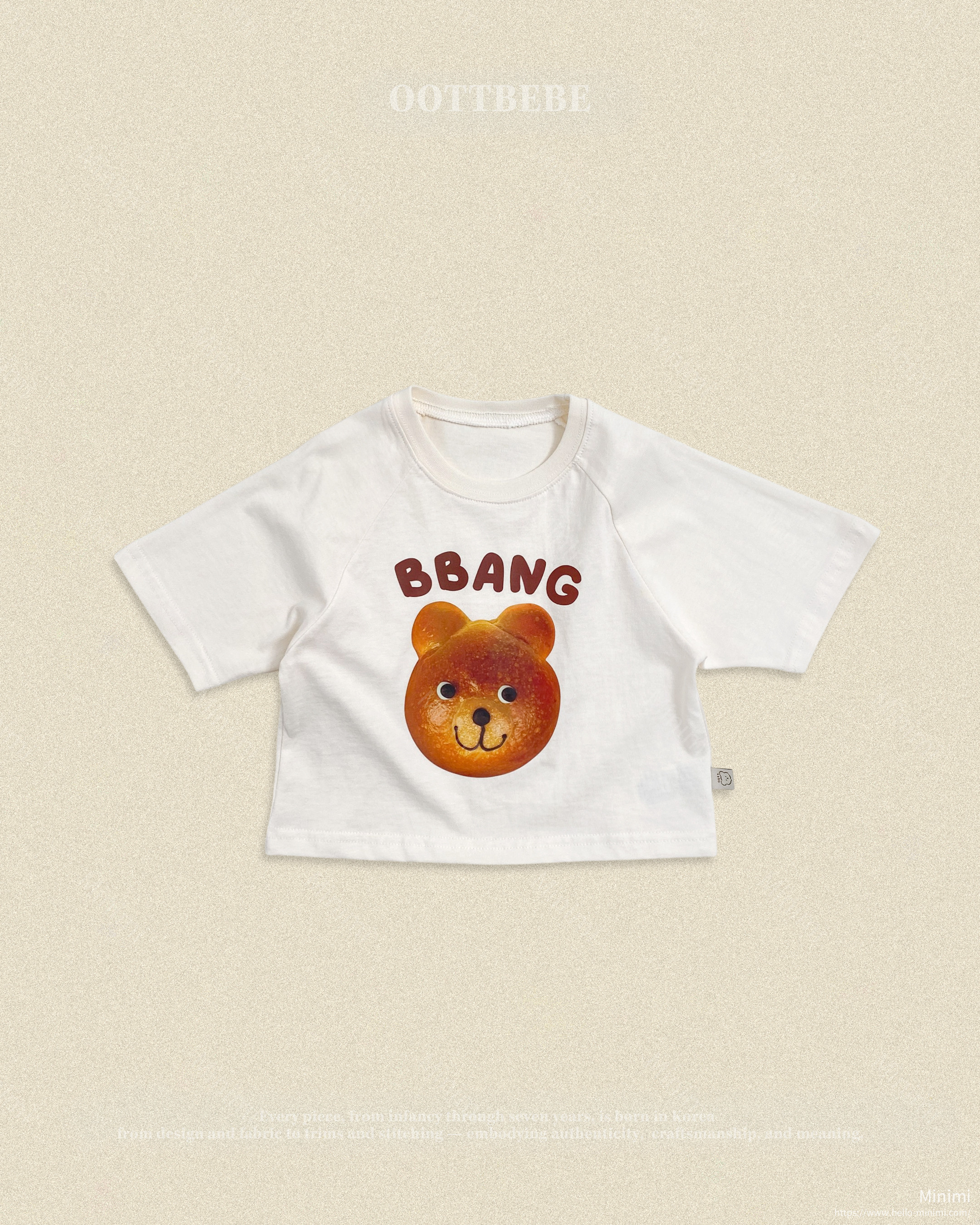 oott bebe Bread Raglan T-shirt (Kids) 細節圖 3