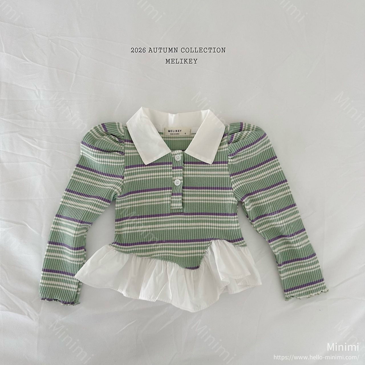 Melikey Diagonal Frill Collar T-shirt 細節圖 6