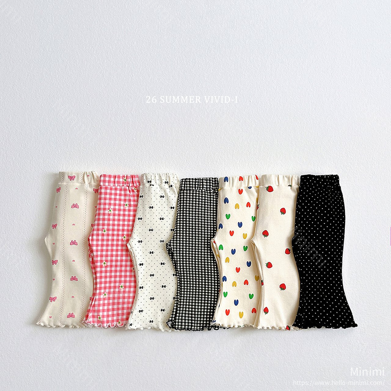 VIVID-I Pattern Flared Cropped Pants - 韓國童裝代購主圖