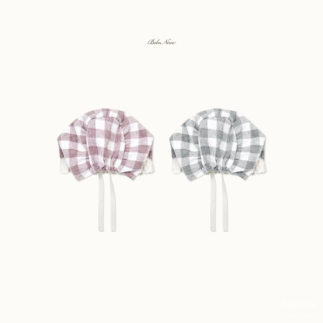 bebe nine Loopy Check Bonnet 細節圖 19