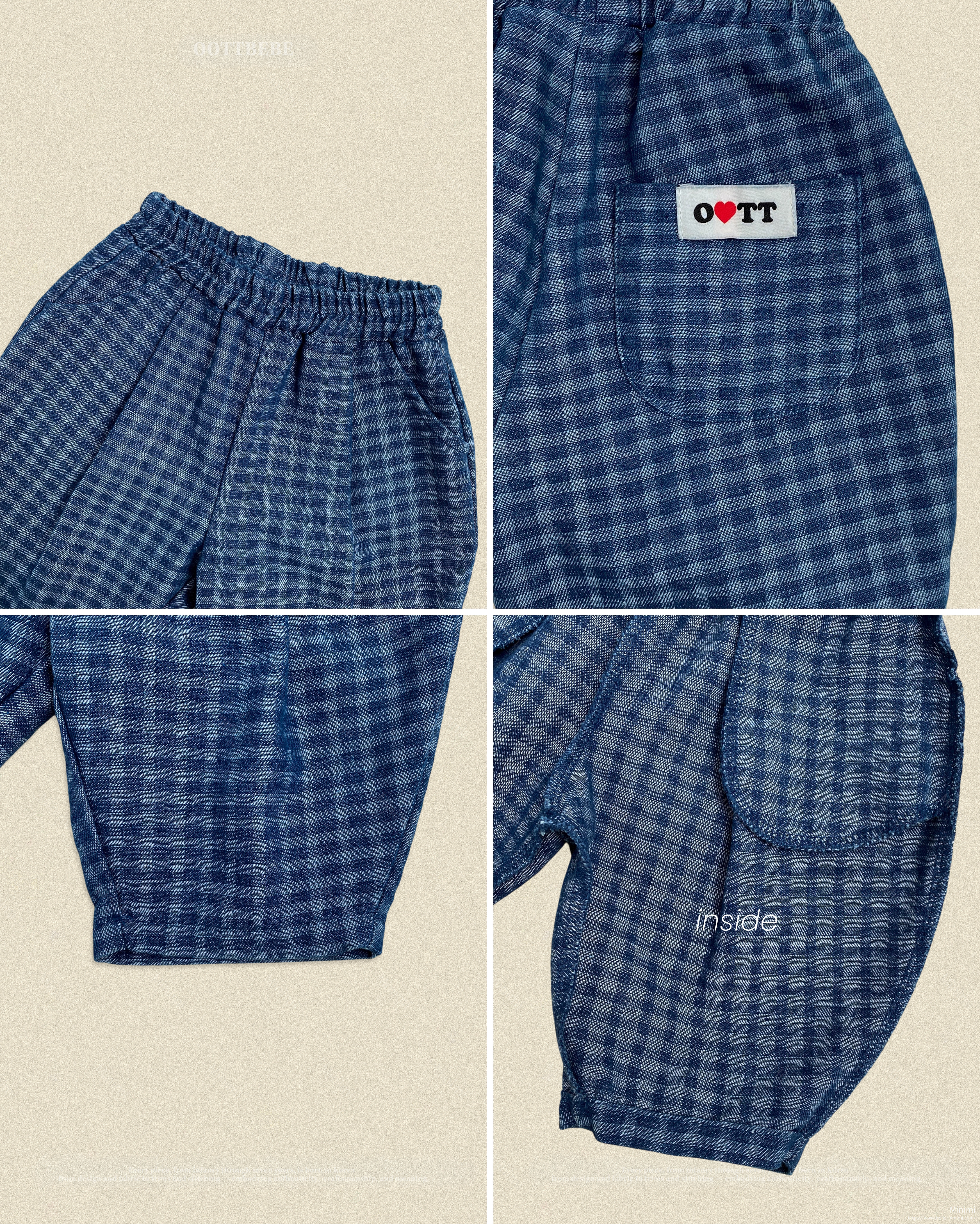 oott bebe Denim Check Pants 細節圖 15