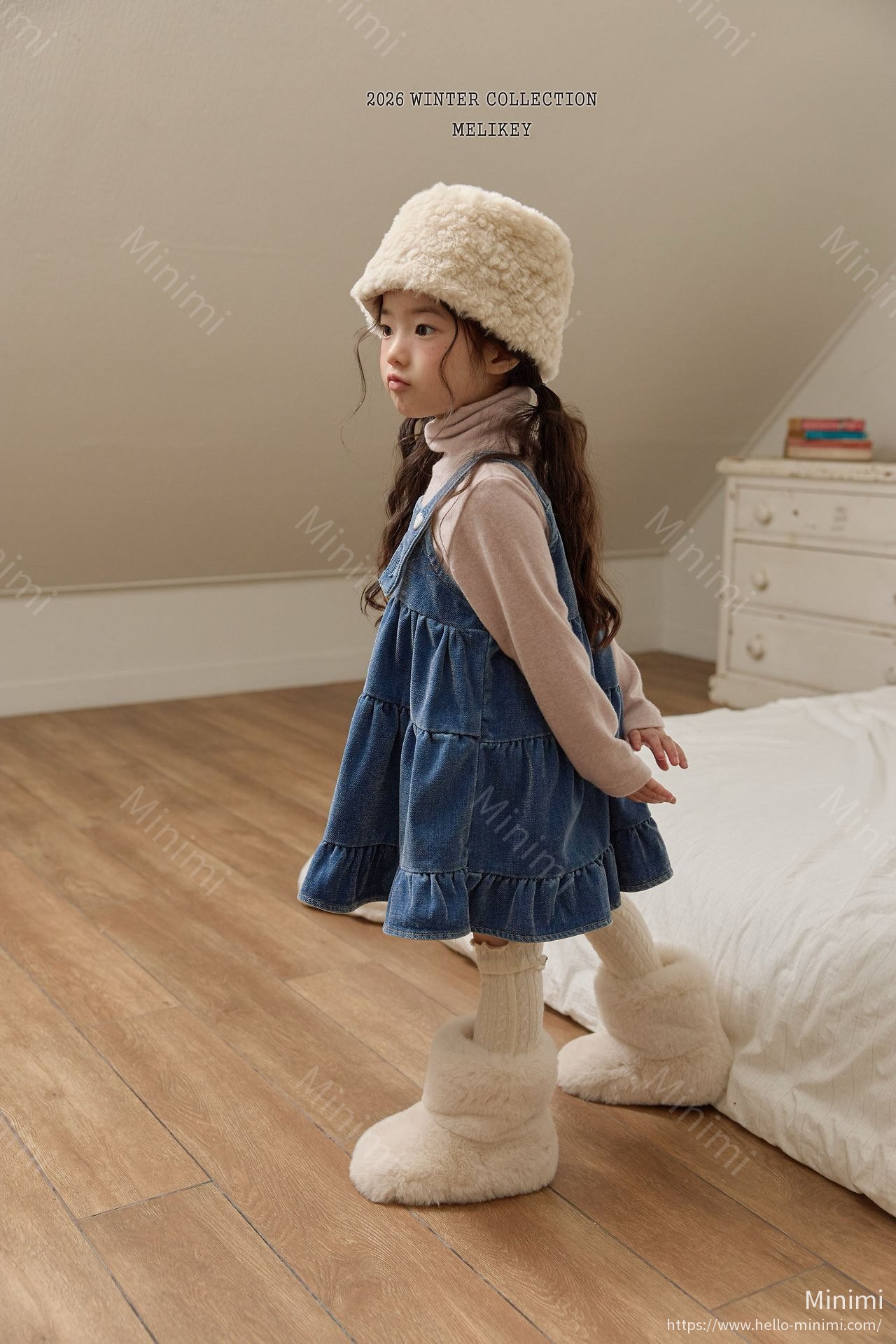 Melikey Tiered Velvet Denim Dress 細節圖 10