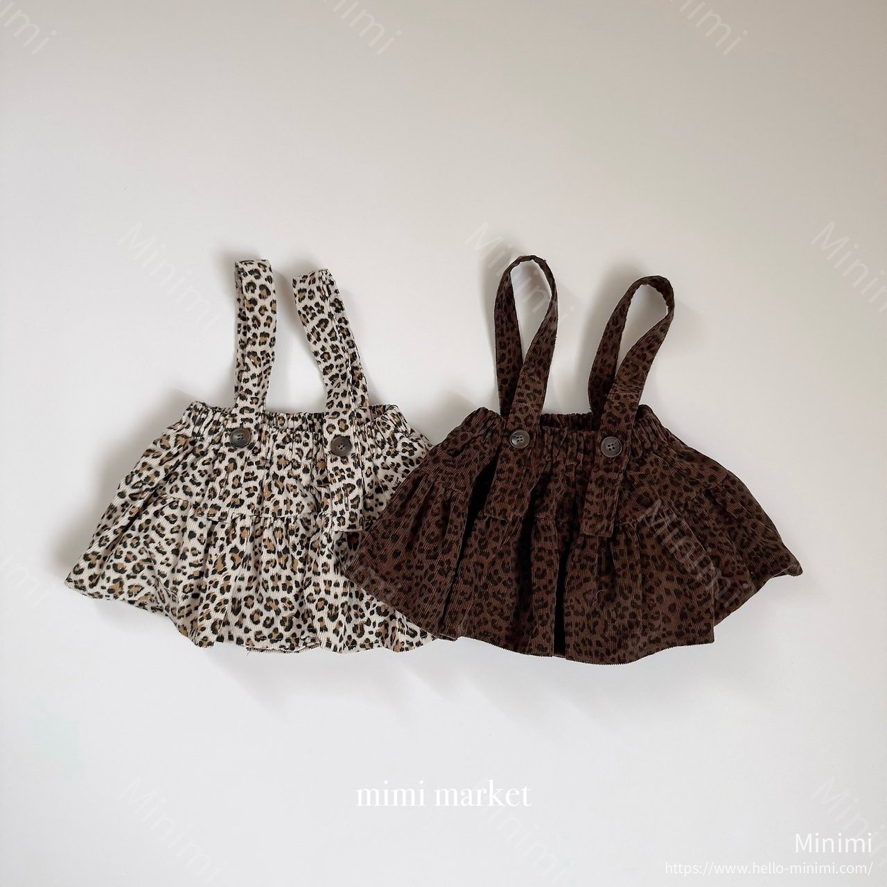 mimi-market Leopard Corduroy Cancan Skirt 韓國童裝現貨