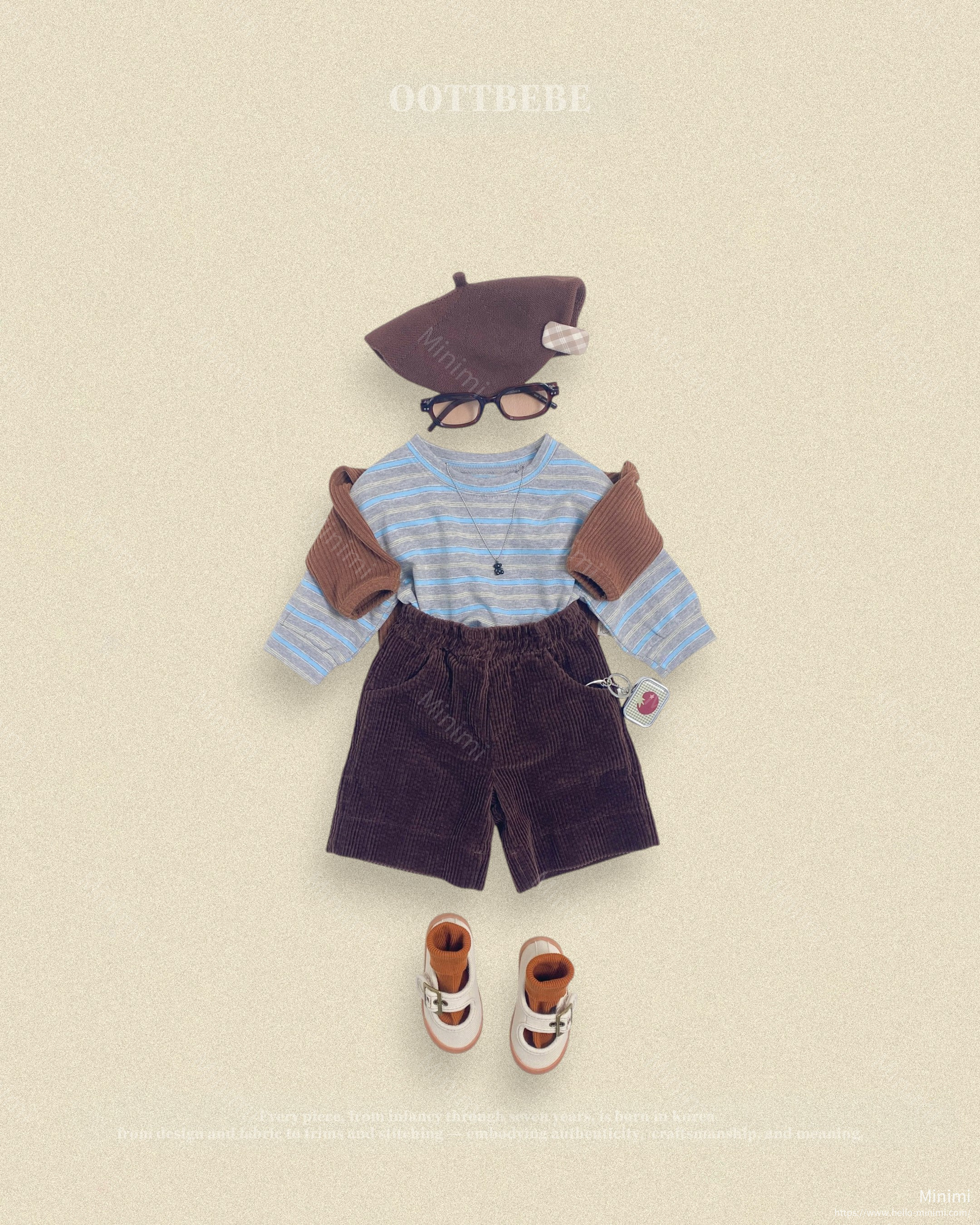oott bebe Tomboy Ribbed T-shirt (Kids) 細節圖 1