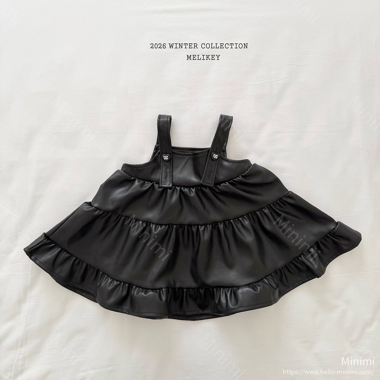 Melikey Chic Leather Tiered Dress 細節圖 23