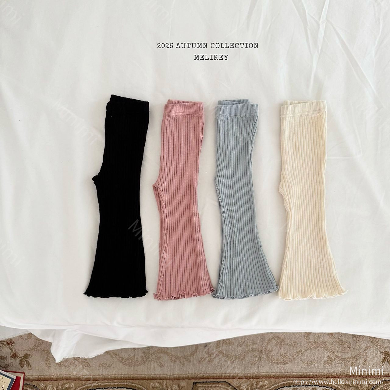 Melikey Bobo Ribbed Bootcut Pants - 韓國童裝代購主圖