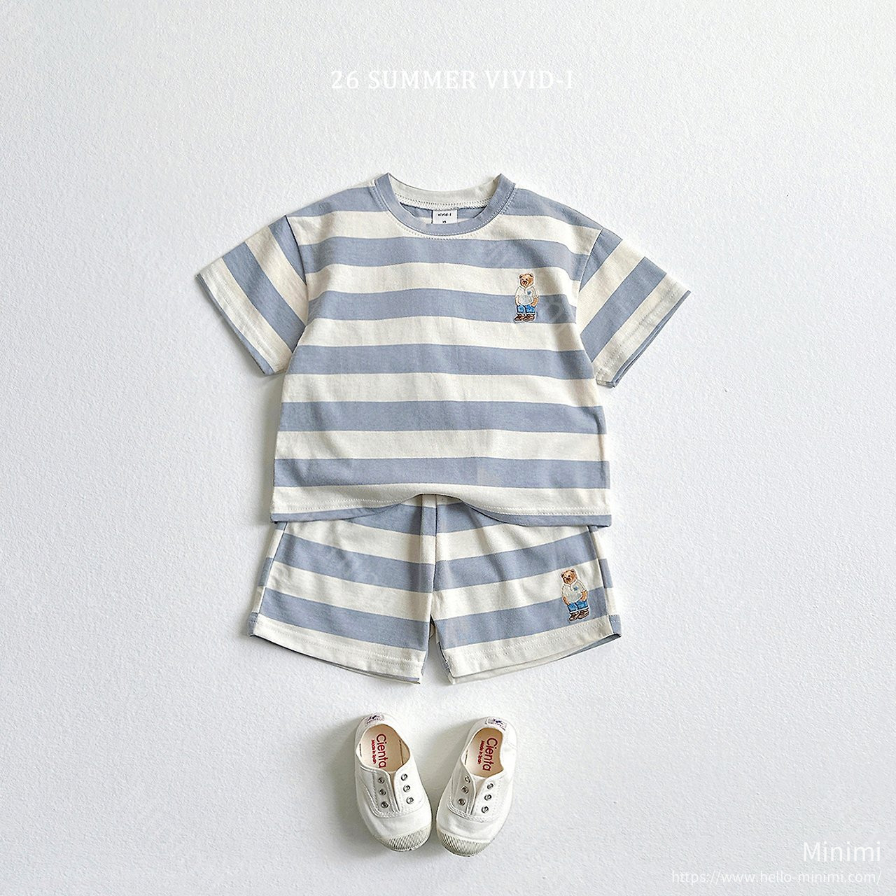 VIVID-I Bear Embroidery Striped Set 細節圖 3