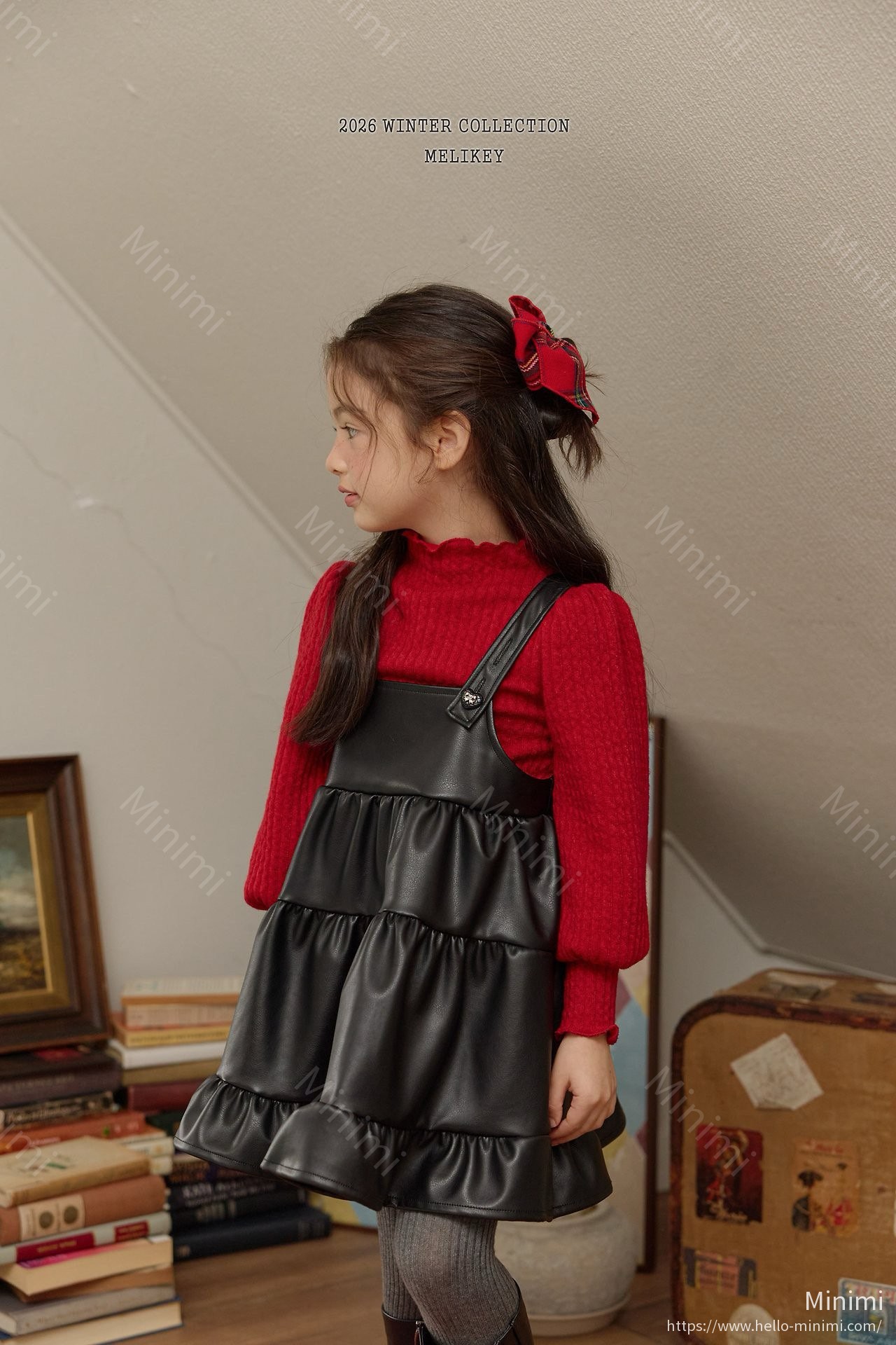 Melikey Chic Leather Tiered Dress 細節圖 10