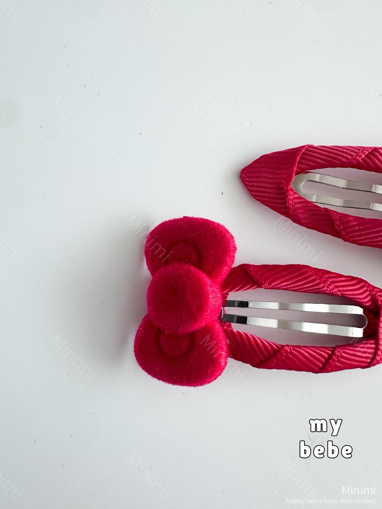my_bébé Cutie Velvet Ribbon Hairpin Set 細節圖 6