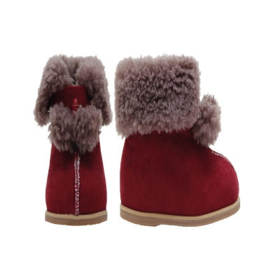 [Winter Boots] Doudou Pom-Pom Boots (Wine)