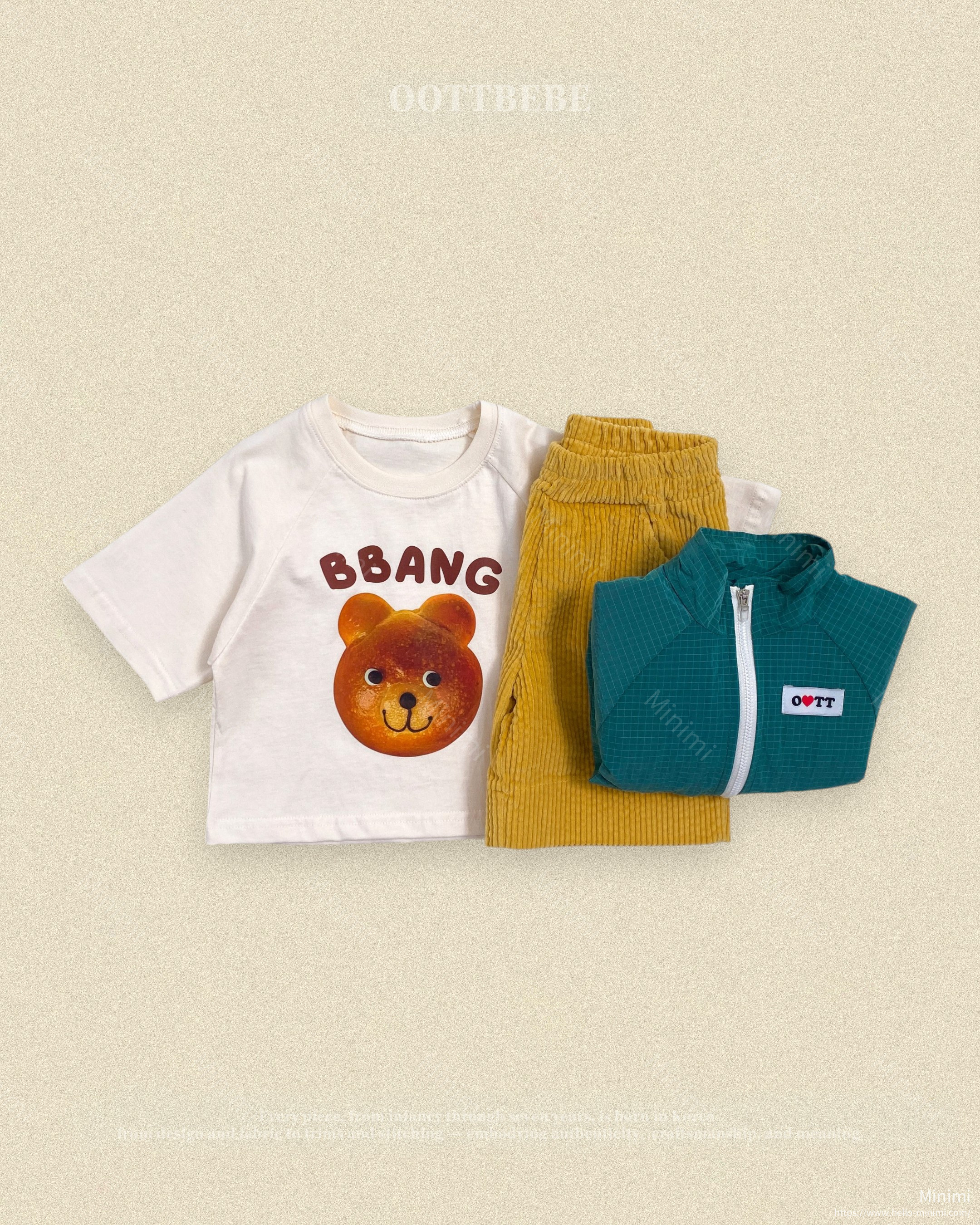 oott bebe Bread Raglan T-shirt (Kids) 細節圖 5