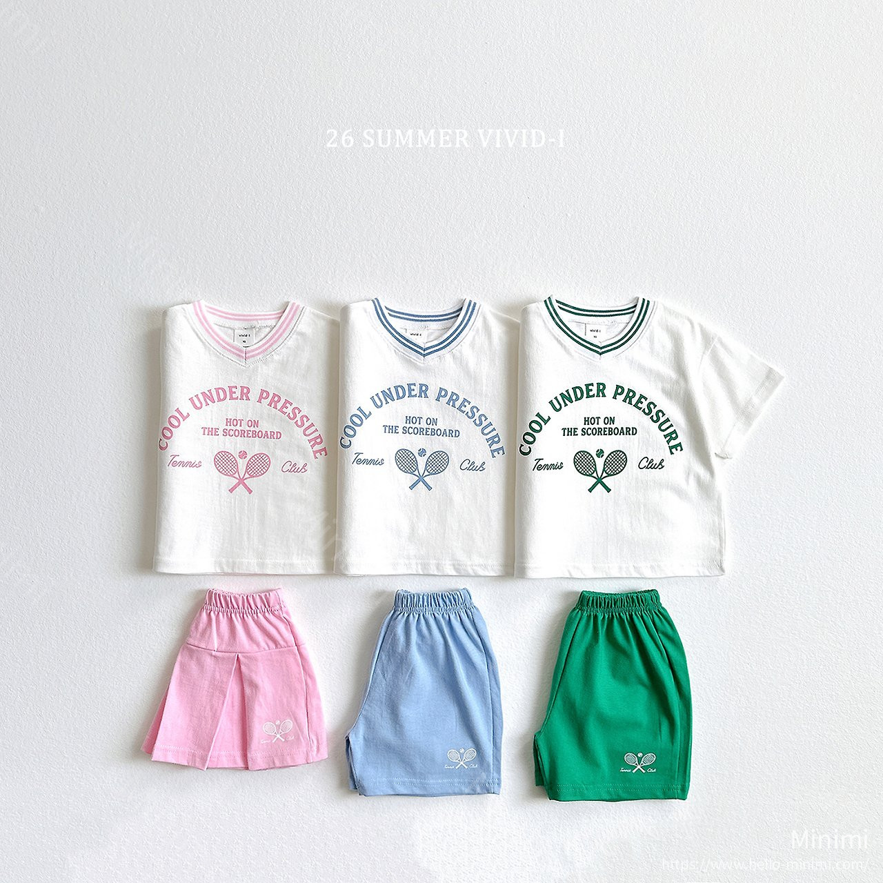 VIVID-I V-Neck Tennis Set - 韓國童裝代購主圖