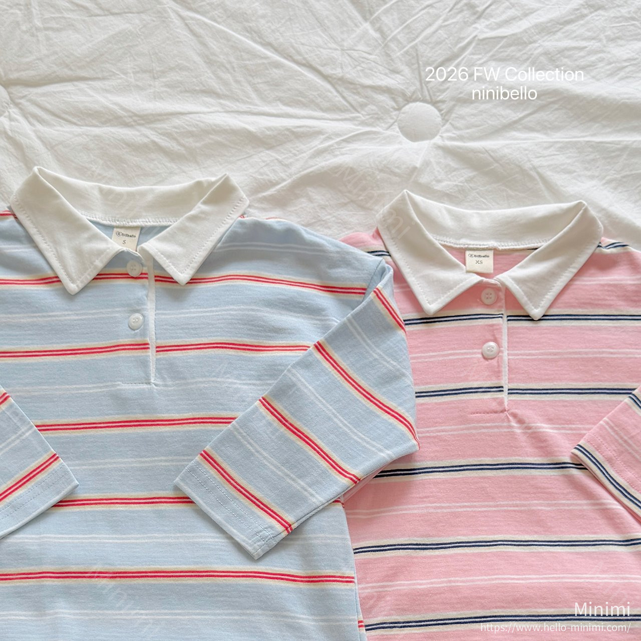 ninibello Milky Stripe Collar T-shirt 細節圖 3
