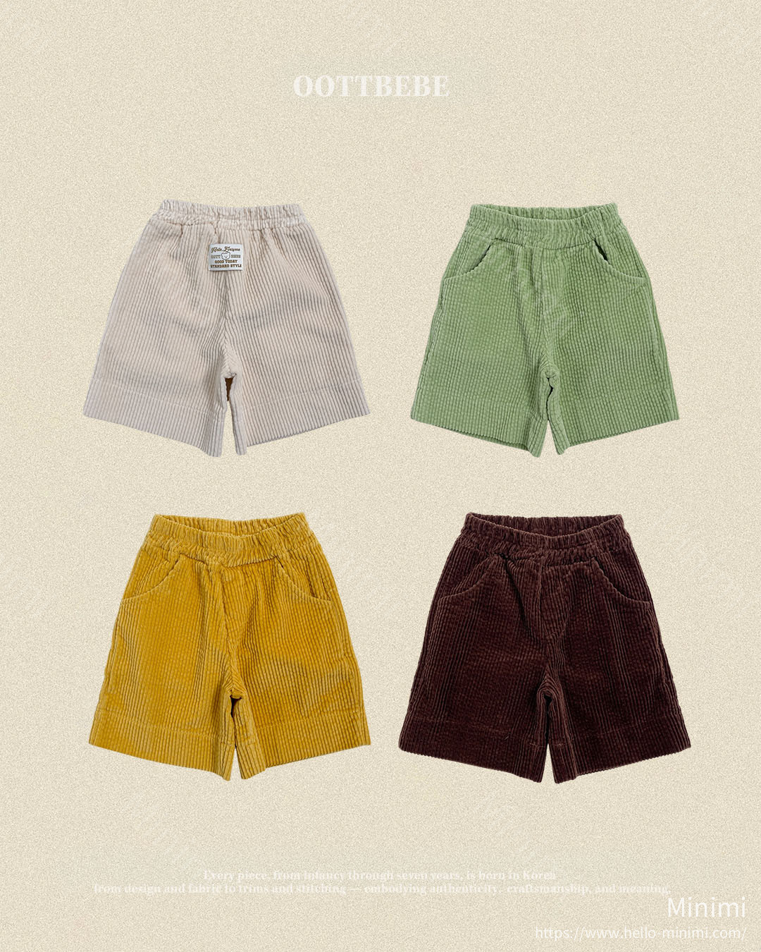 oott bebe Big Corduroy Pants (Knee-length) - 韓國童裝代購主圖