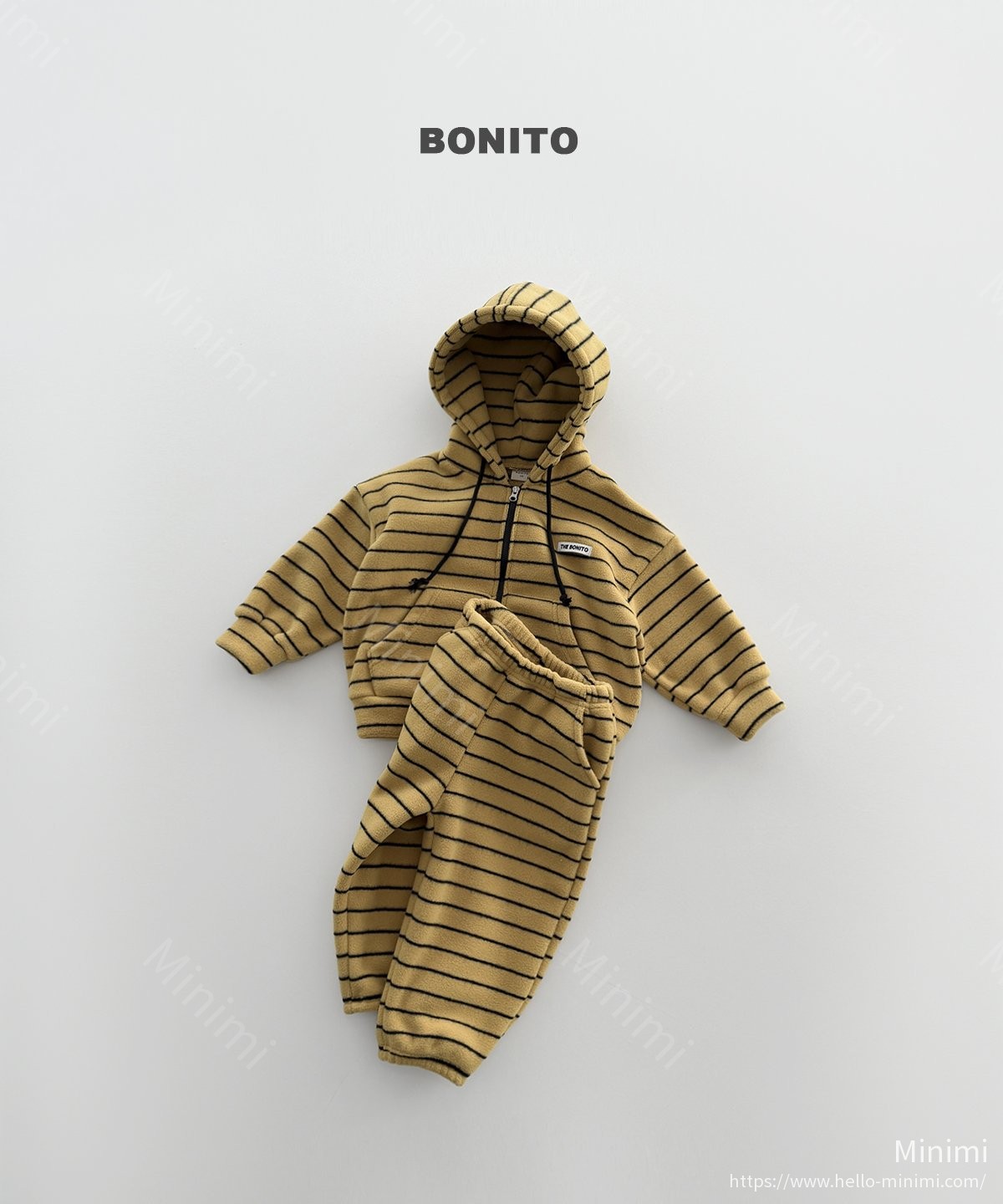 BONITO Uri Stripe Hood Zip-up Set 細節圖 2