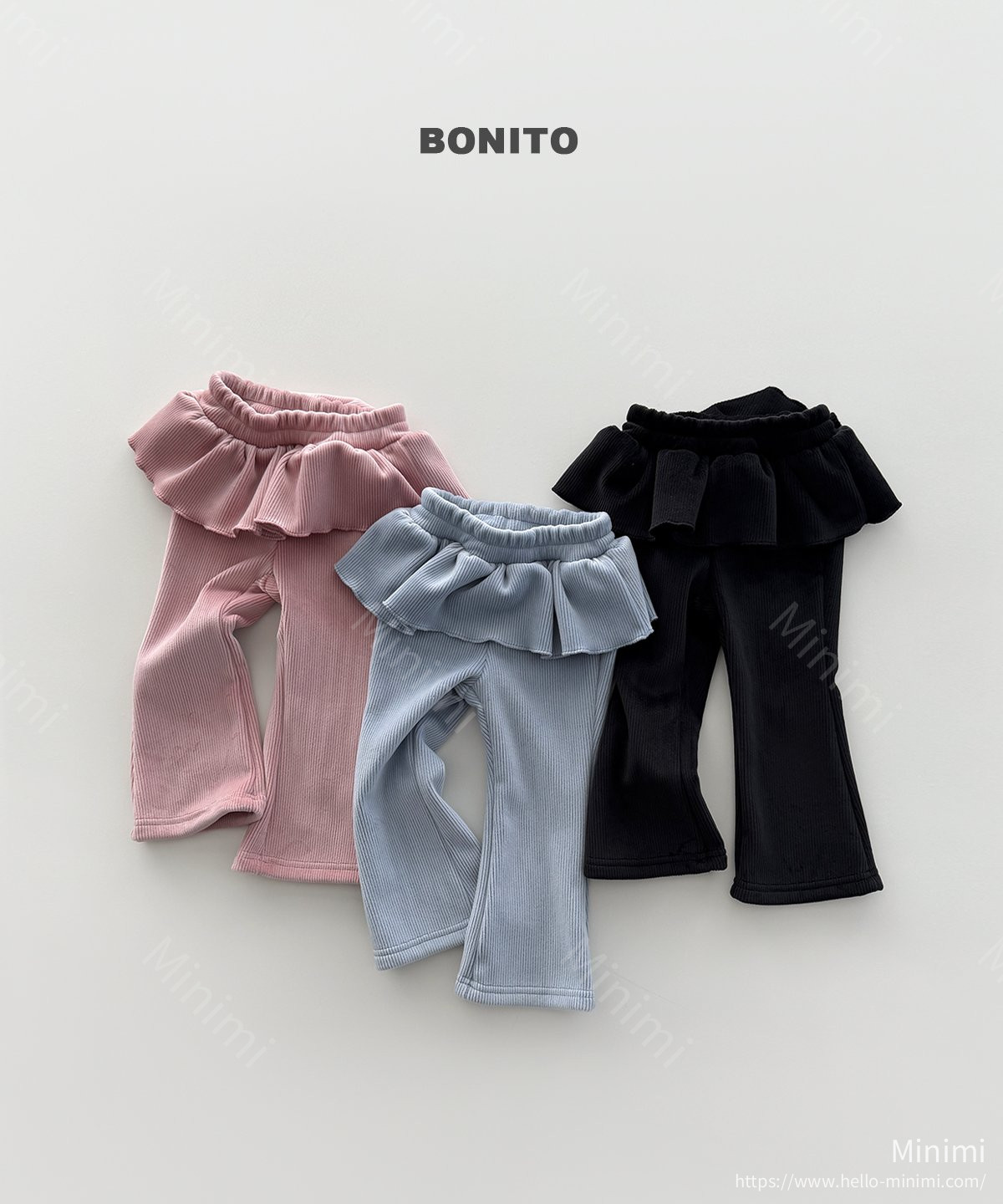 BONITO Velour Frill Bootcut Pants 韓國童裝現貨