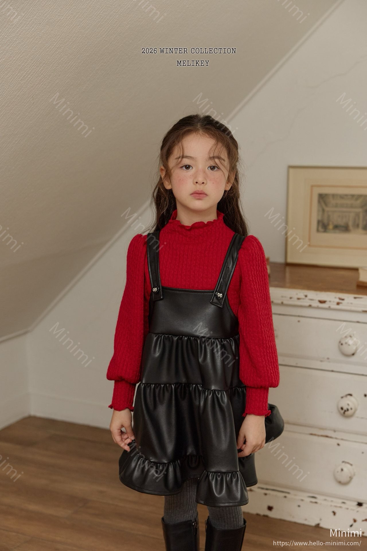 Melikey Chic Leather Tiered Dress 細節圖 15