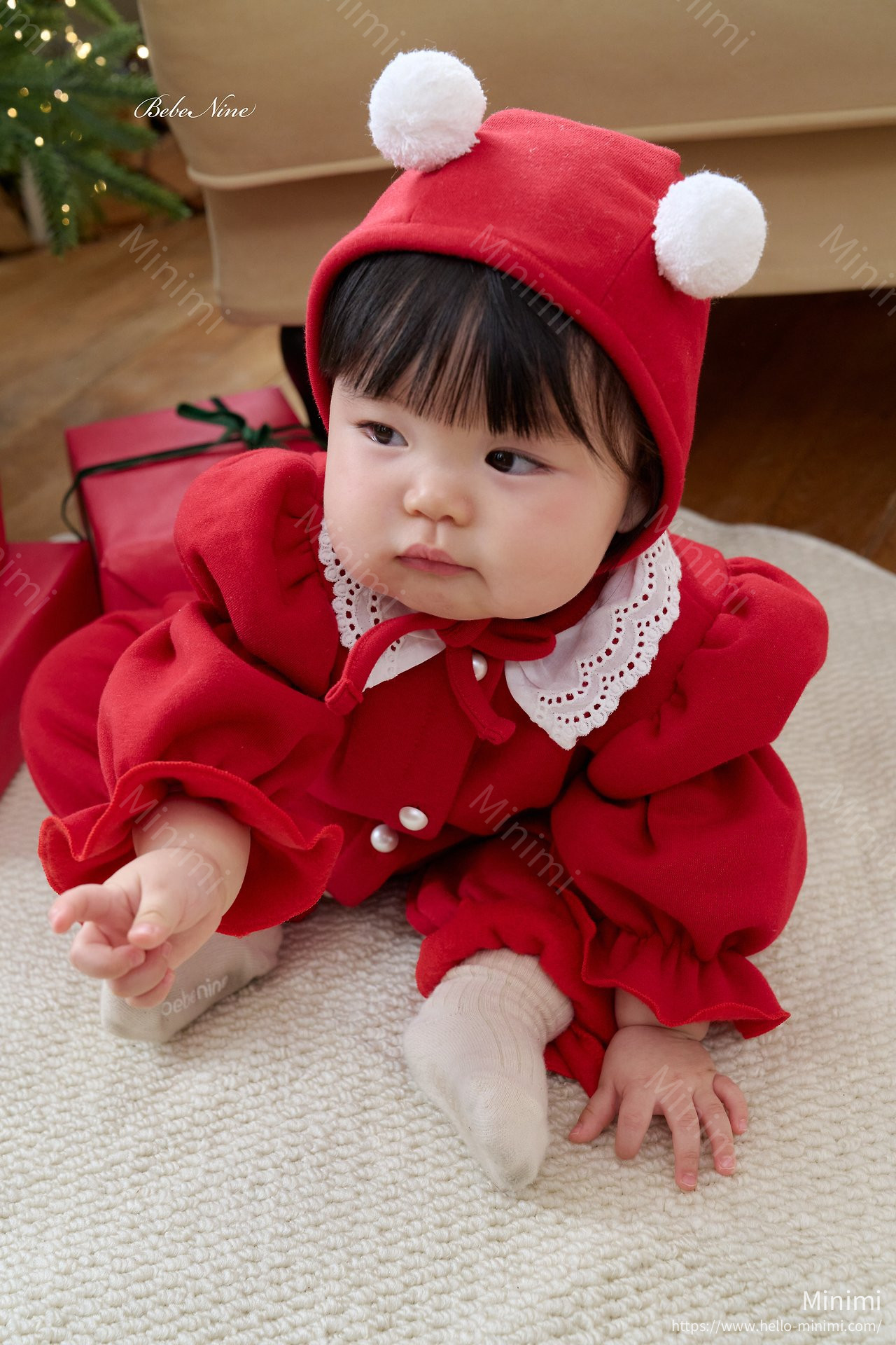 bebe nine Puff Lace Bonnet 細節圖 9
