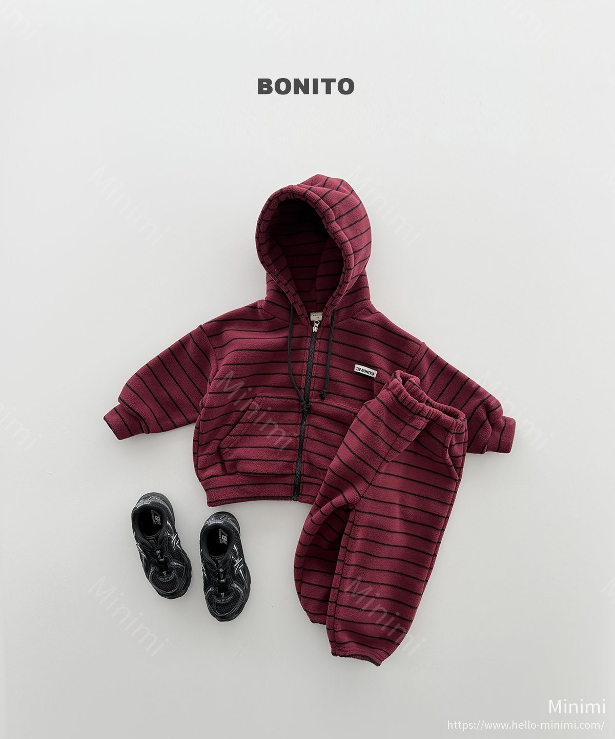BONITO Uri Stripe Hood Zip-up Set 細節圖 6