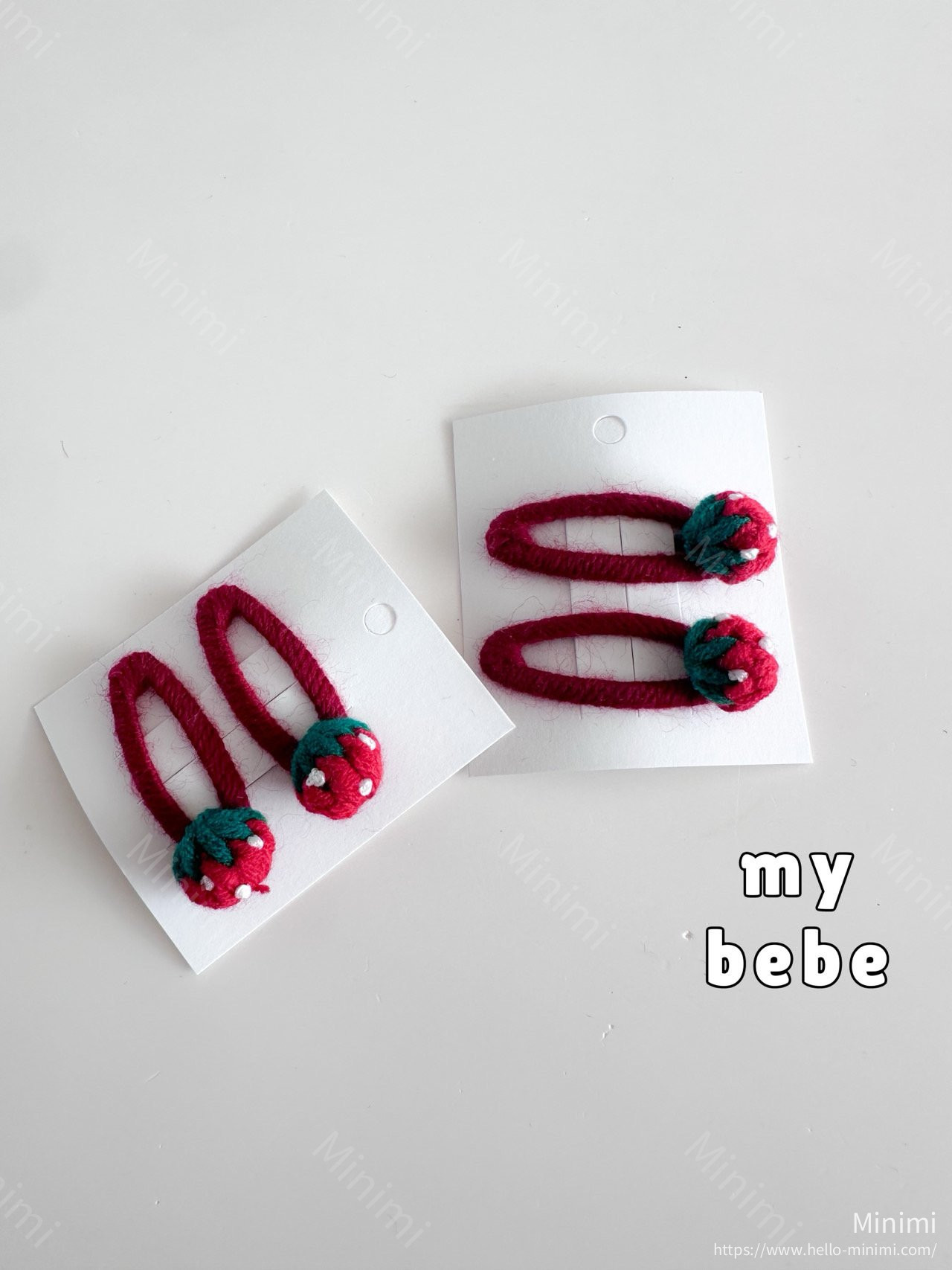 my_bébé Mini Strawberry Hairpin Set 細節圖 7