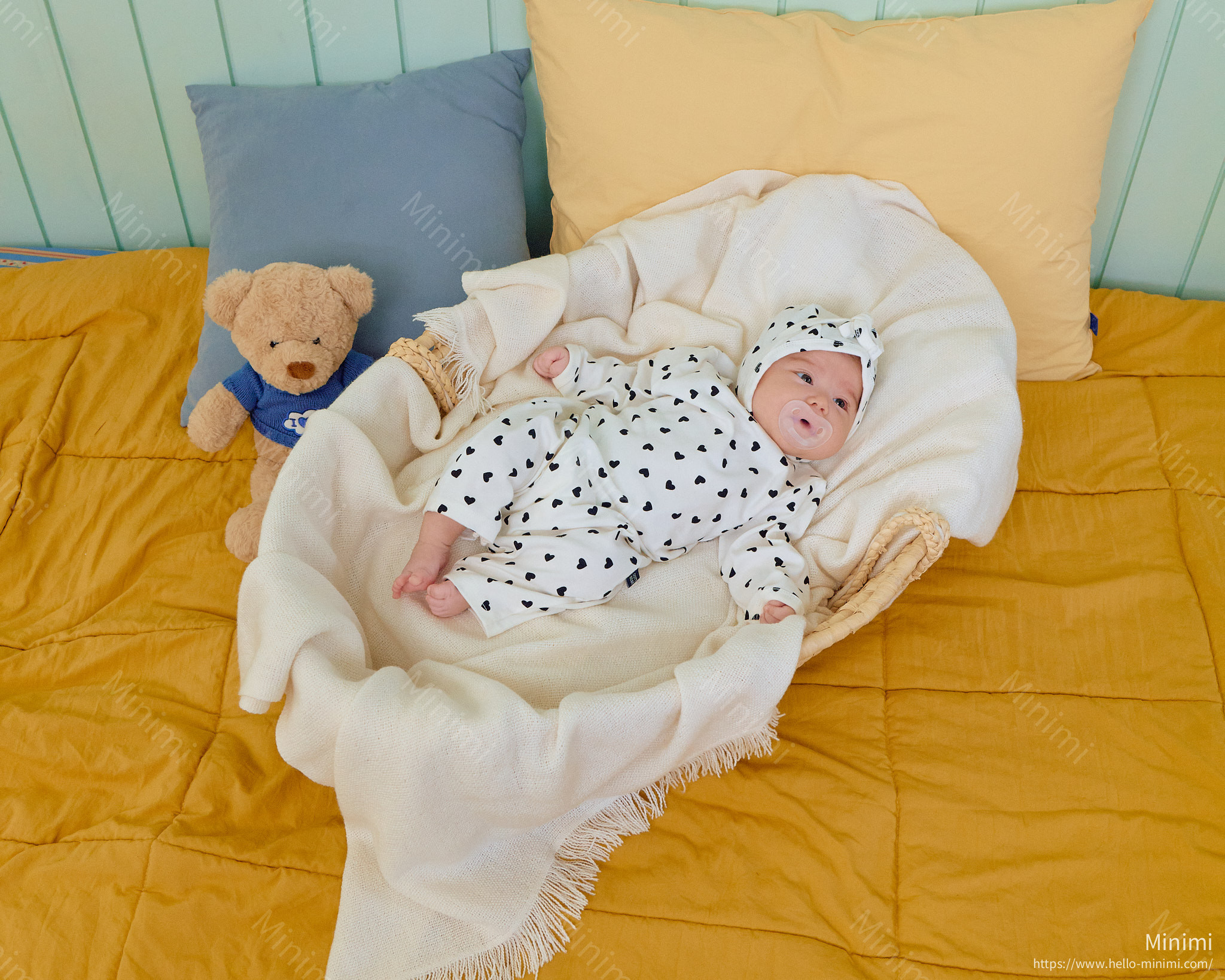 oott bebe Petite Heart Full Bodysuit + Bonnet Set 細節圖 14