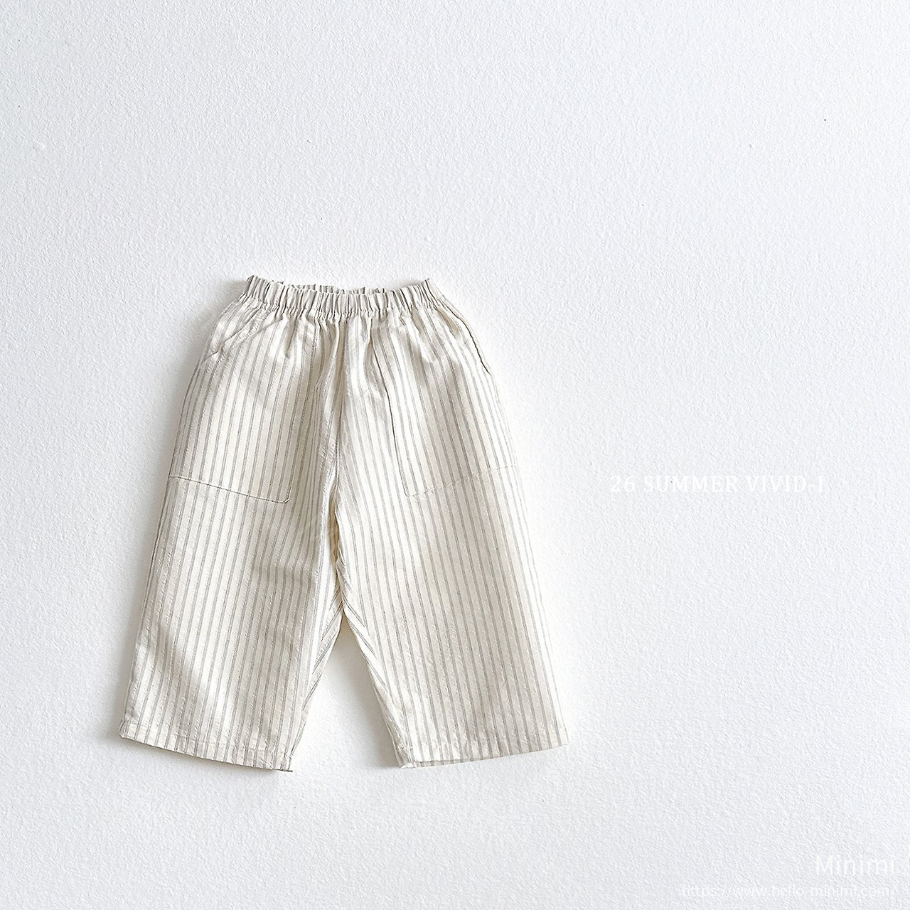VIVID-I Cropped Striped Linen Pants 細節圖 1