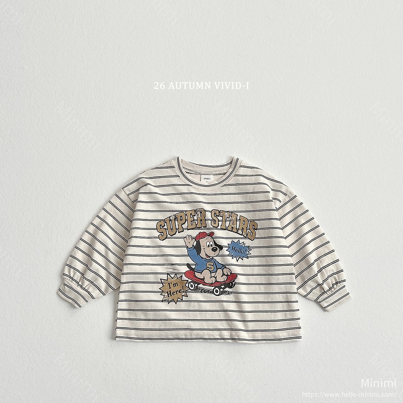 VIVID-I Stripe Cartoon Single T-shirt 細節圖 1
