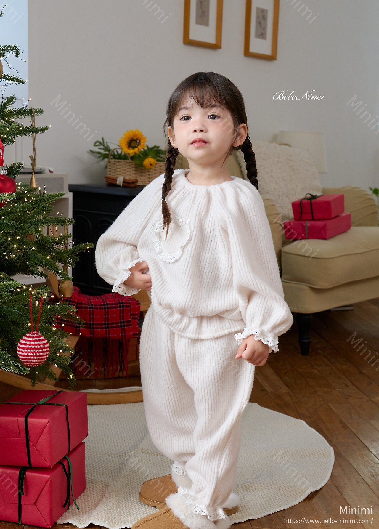 bebe nine Heart Brushed-Lining Frill Top 細節圖 7