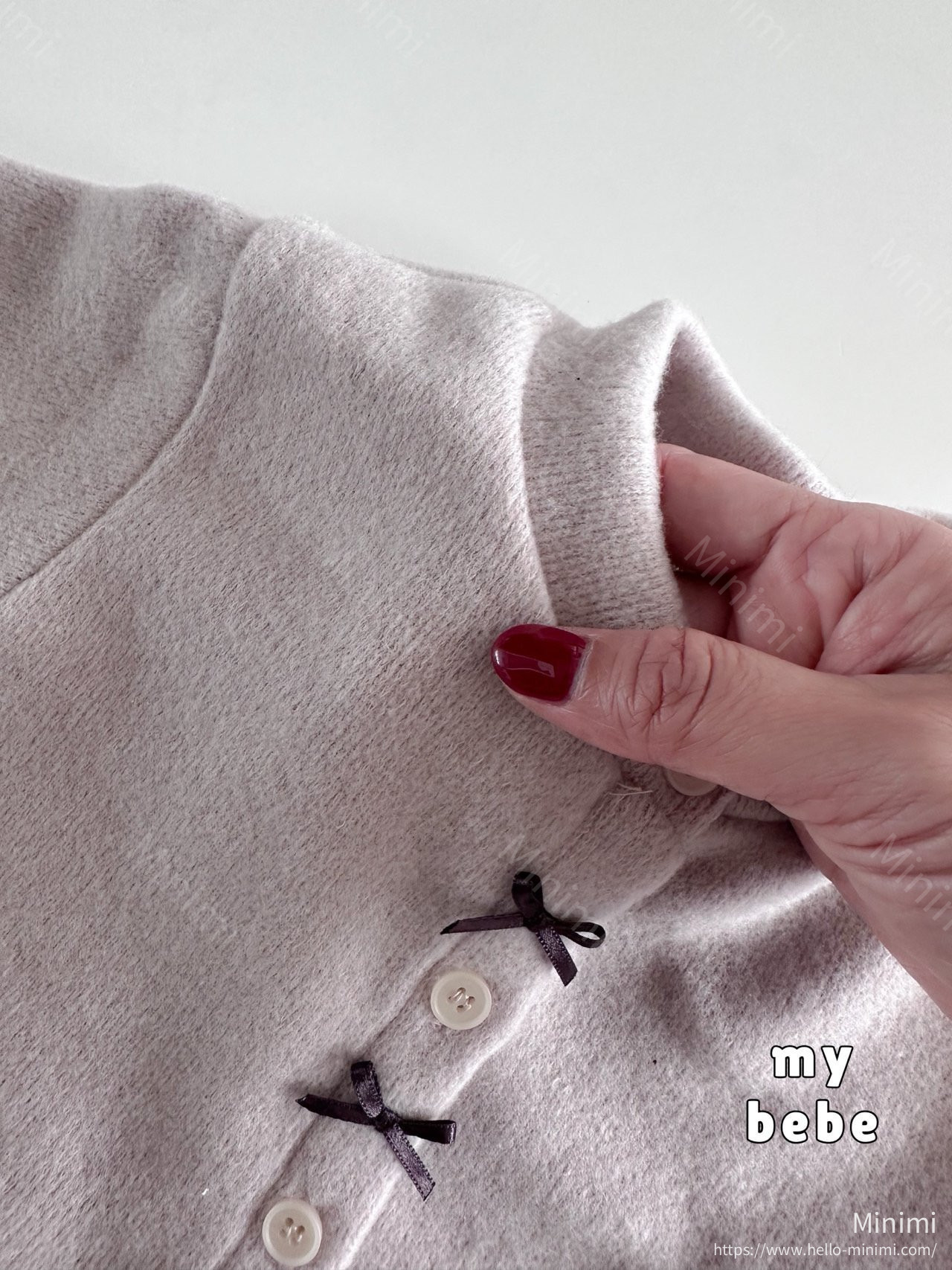 my_bébé Winter Frill Ribbon Cardigan 細節圖 5