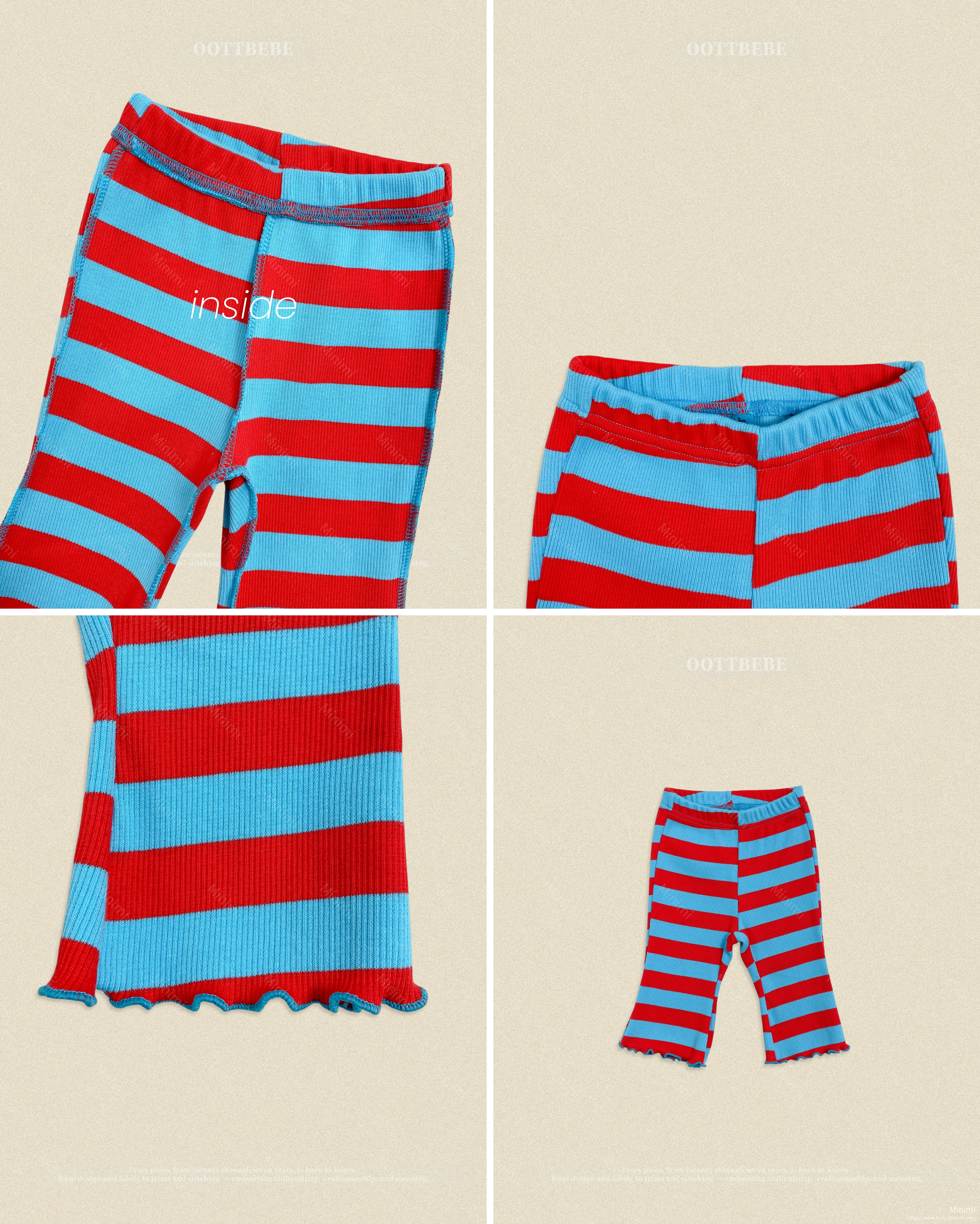 oott bebe Kitsch Pop Ribbed Bootcut Pants 細節圖 14