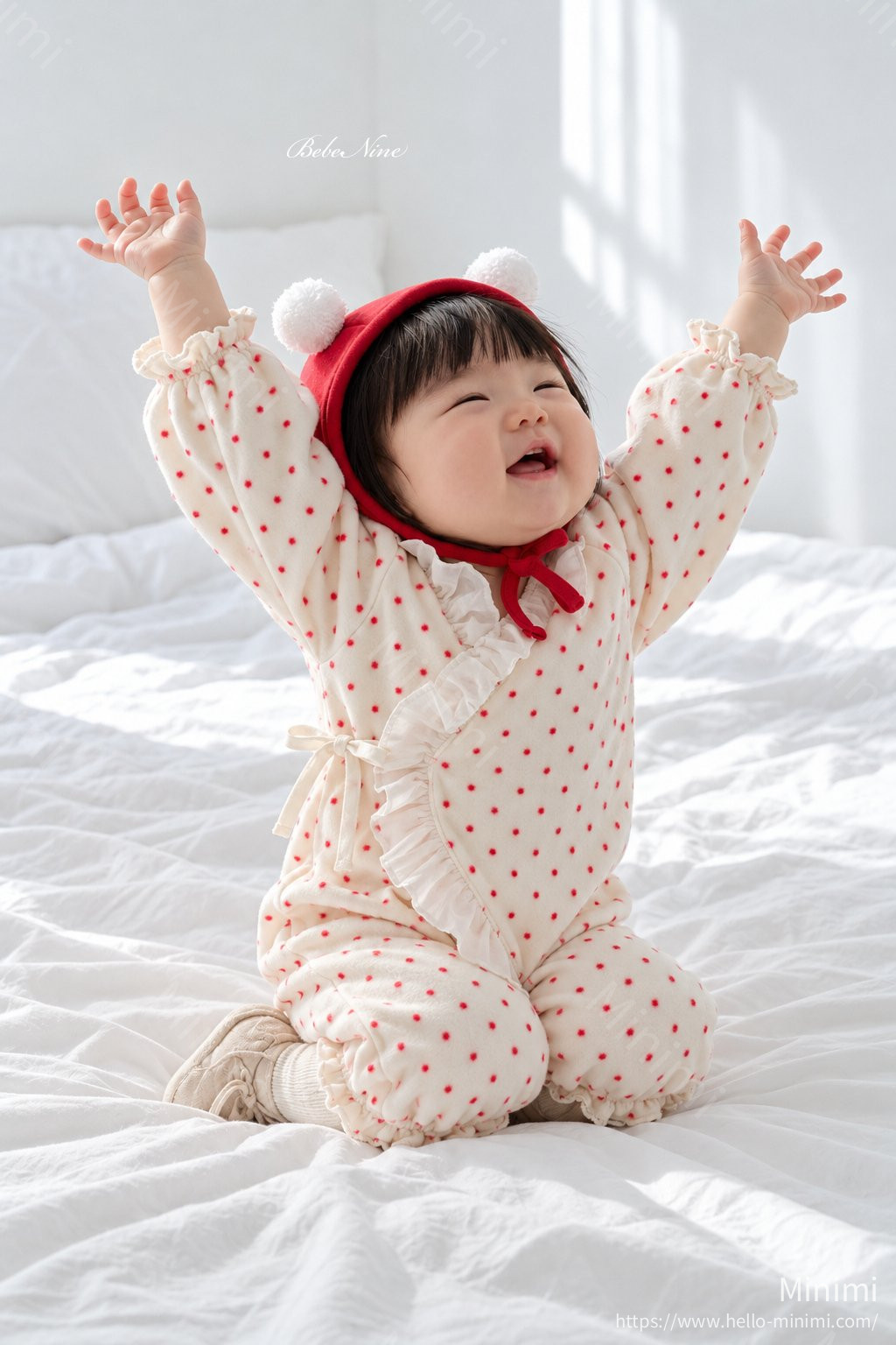 bebe nine Polka Dot Frill Romper 細節圖 9