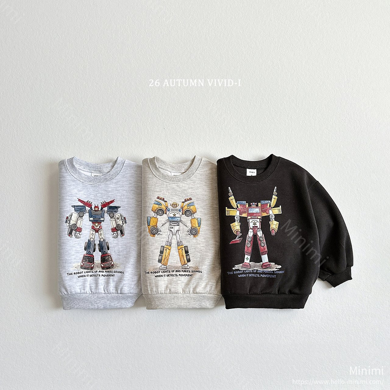 VIVID-I Vintage Robot Sweatshirt - 韓國童裝代購主圖