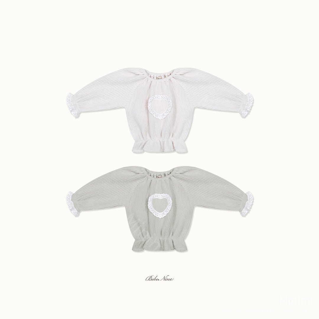 bebe nine Heart Brushed-Lining Frill Top 細節圖 18
