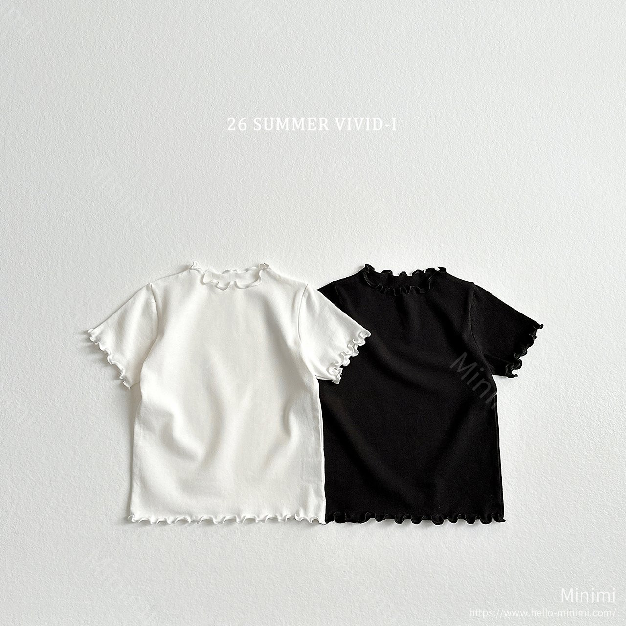 VIVID-I Essential Fluted T-Shirt - 韓國童裝代購主圖