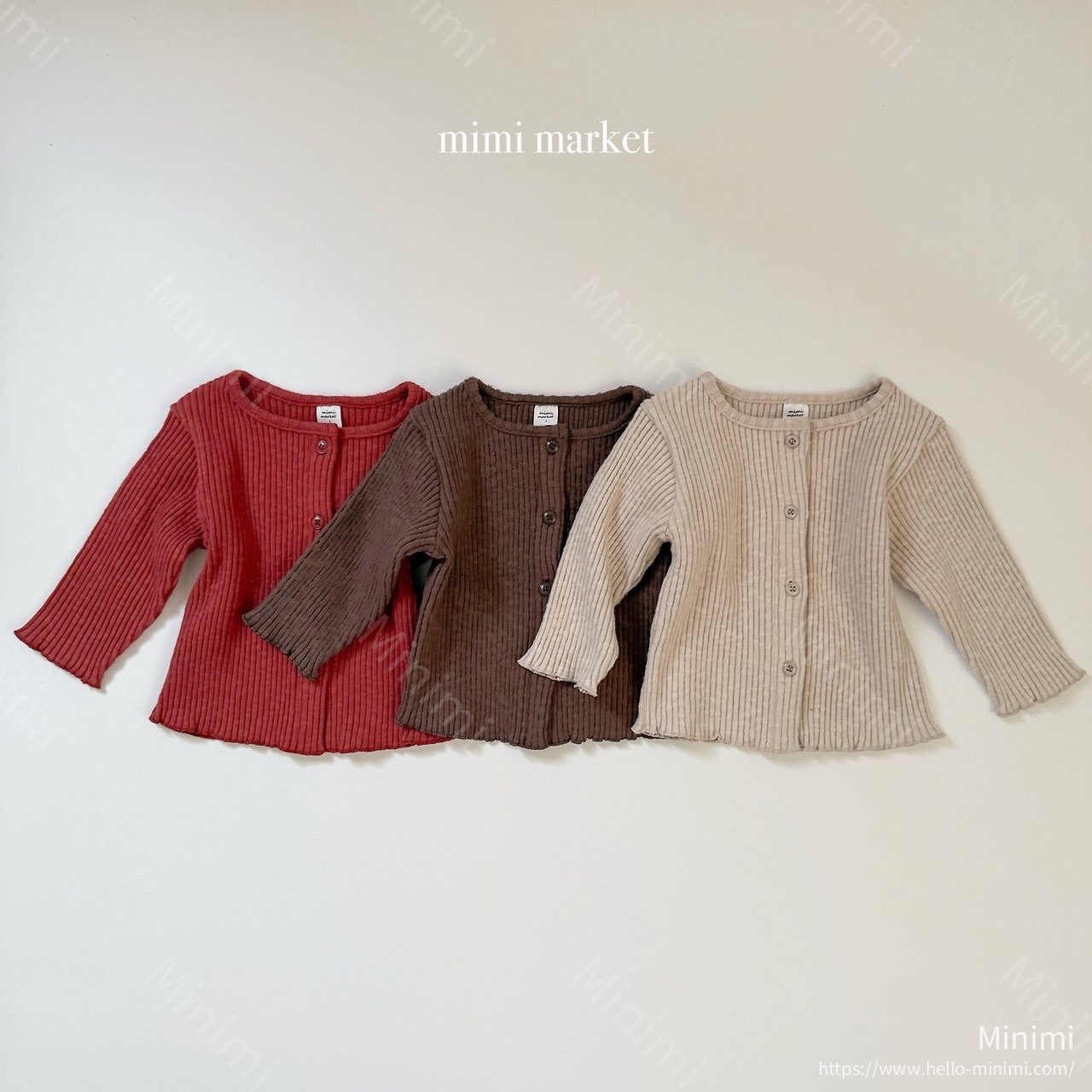 mimi-market Ribbed Cardigan 韓國童裝現貨