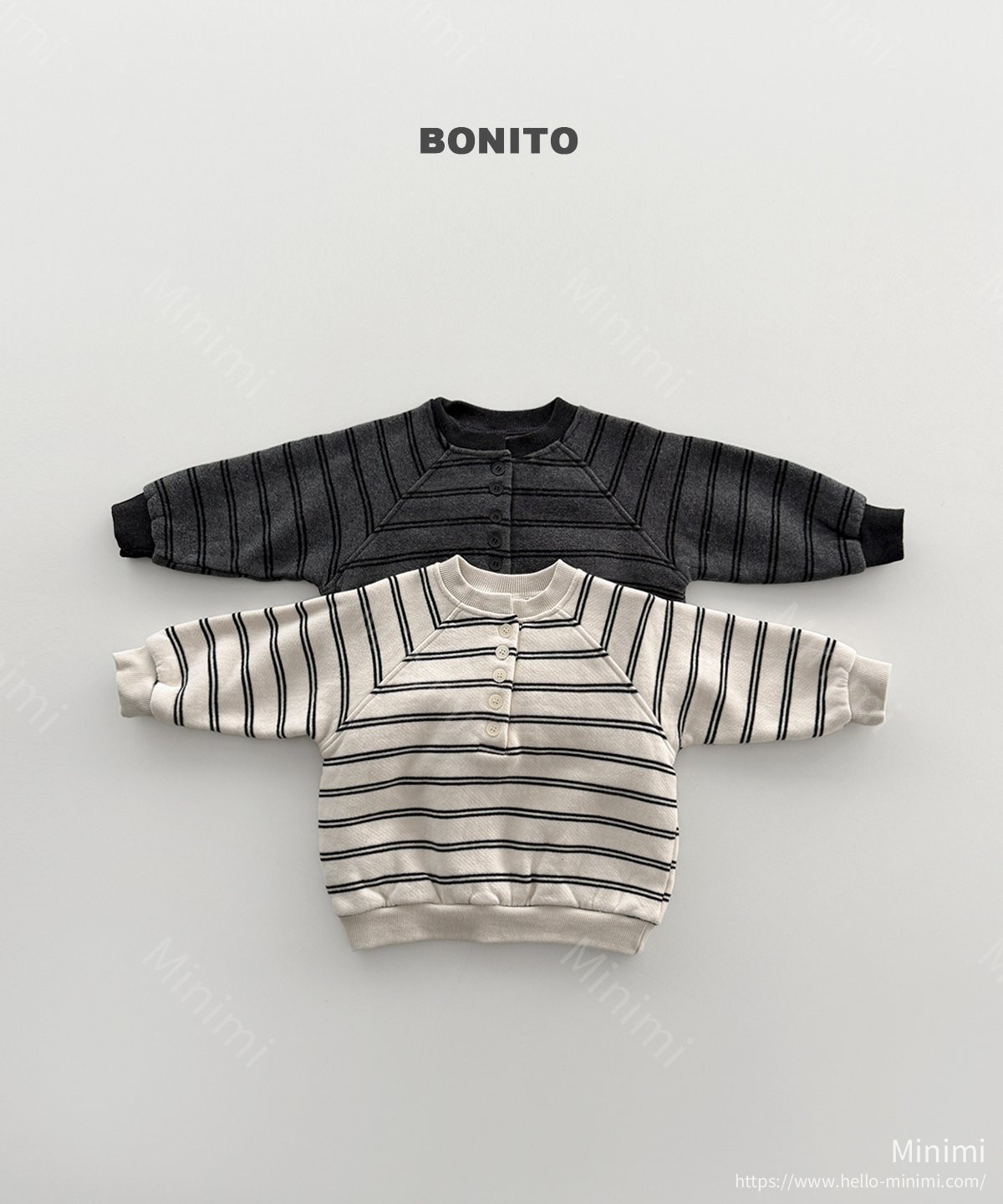 Stripe Henry Neck Sweatshirt