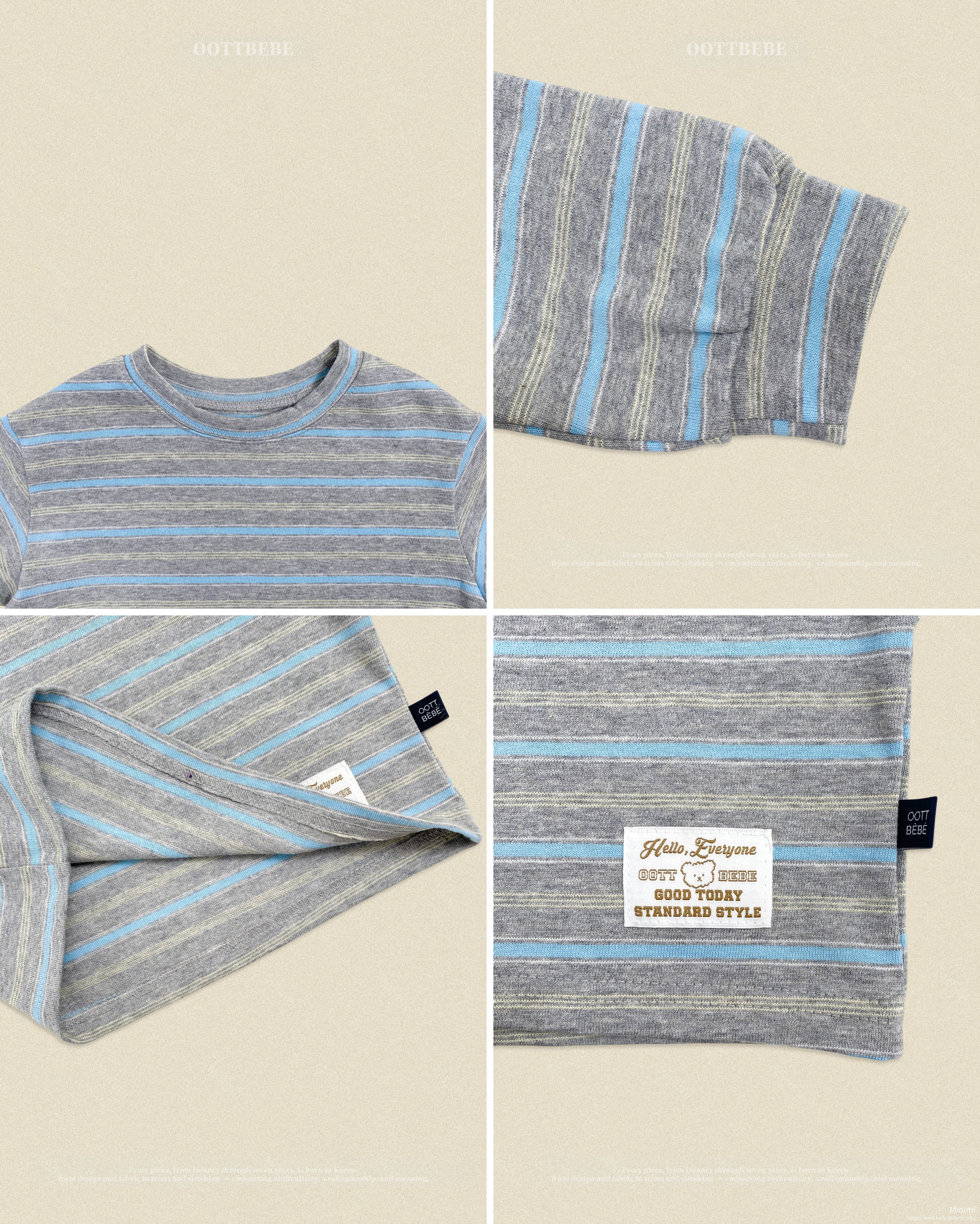 oott bebe Tomboy Ribbed T-shirt (Kids) 細節圖 11