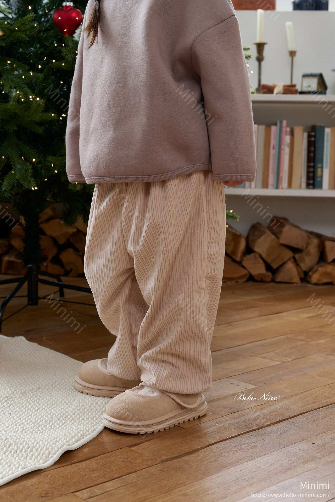 bebe nine Brushed-Lining Loose Corduroy Pants 細節圖 5