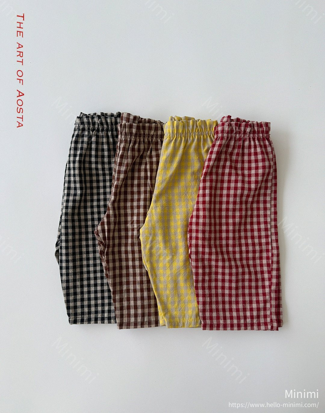 Aosta atelier Caramel Check Pants - 韓國童裝代購主圖
