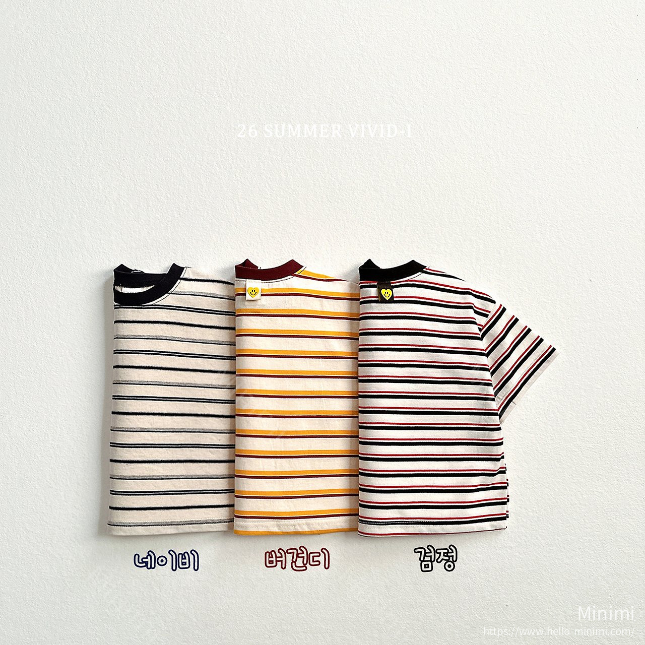 VIVID-I Heart Smile Striped T-Shirt 細節圖 1