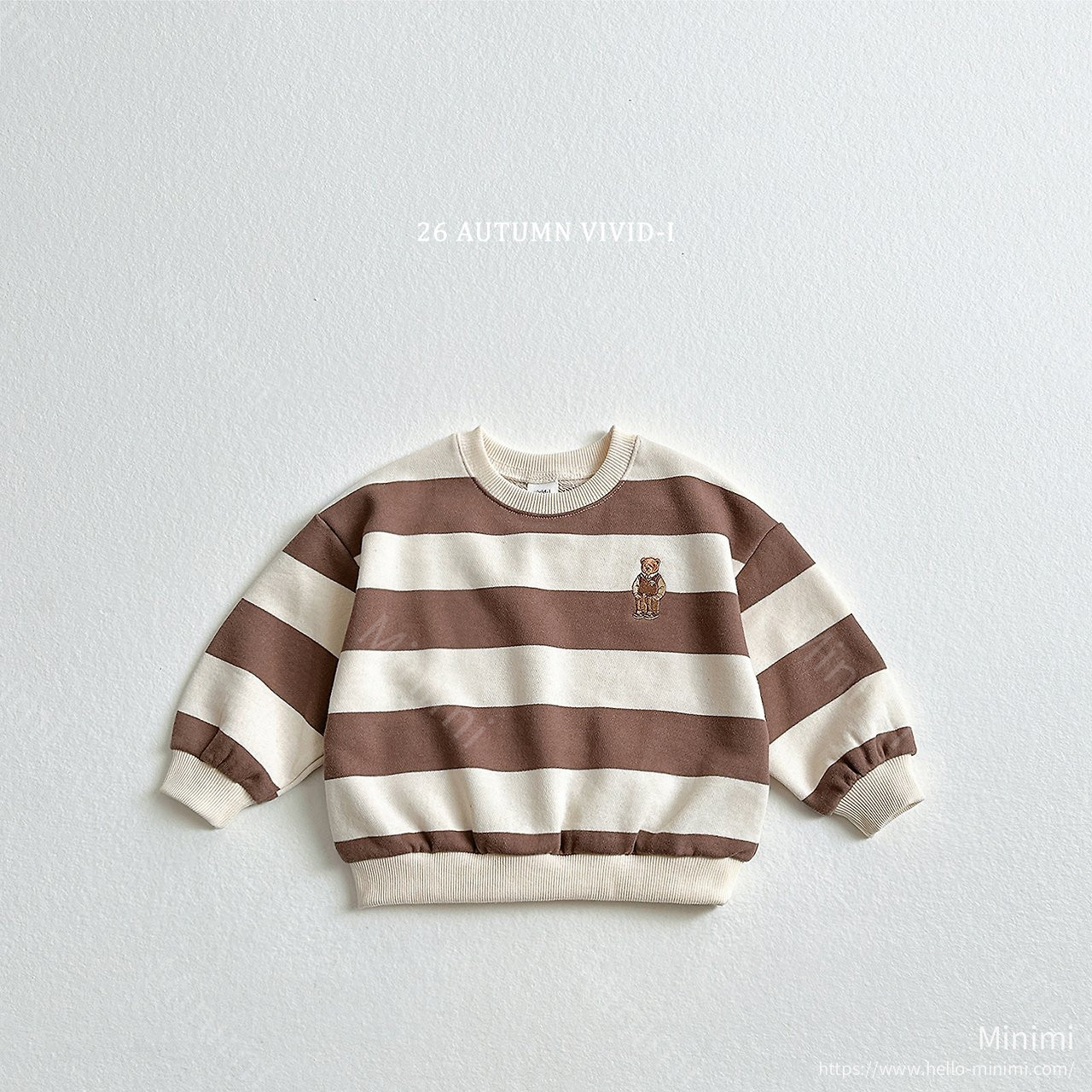 VIVID-I Big Stripe Bear Embroidery Sweatshirt 細節圖 4