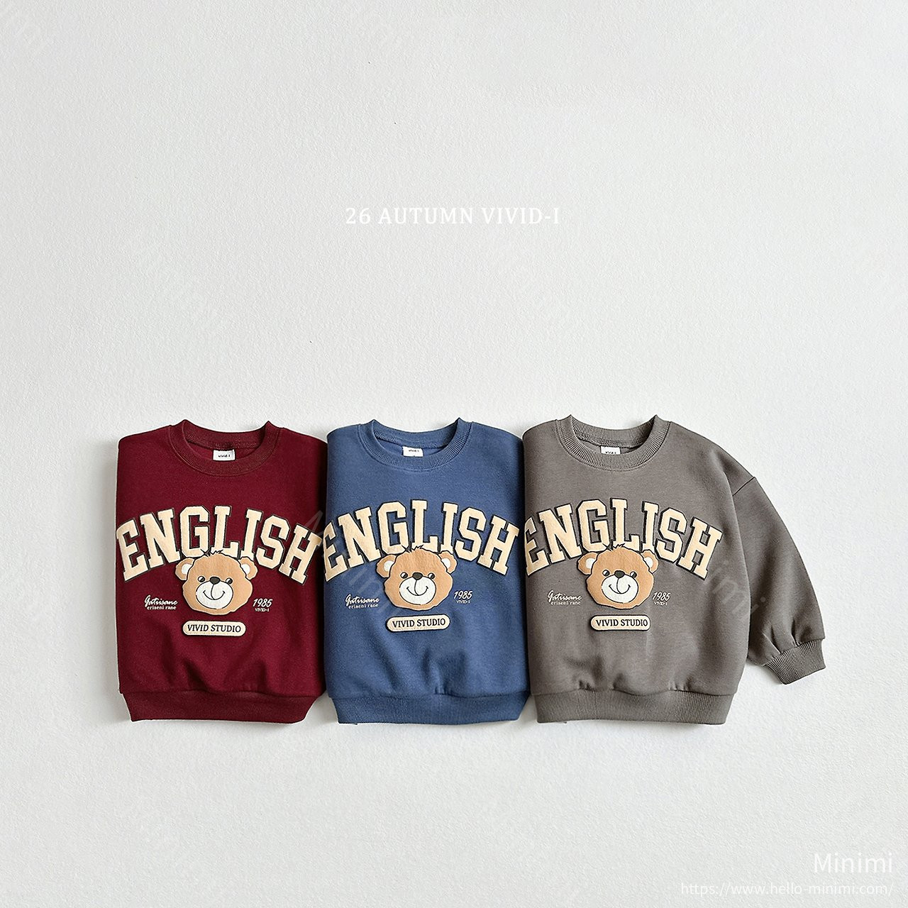 VIVID-I 3D English Bear Sweatshirt - 韓國童裝代購主圖