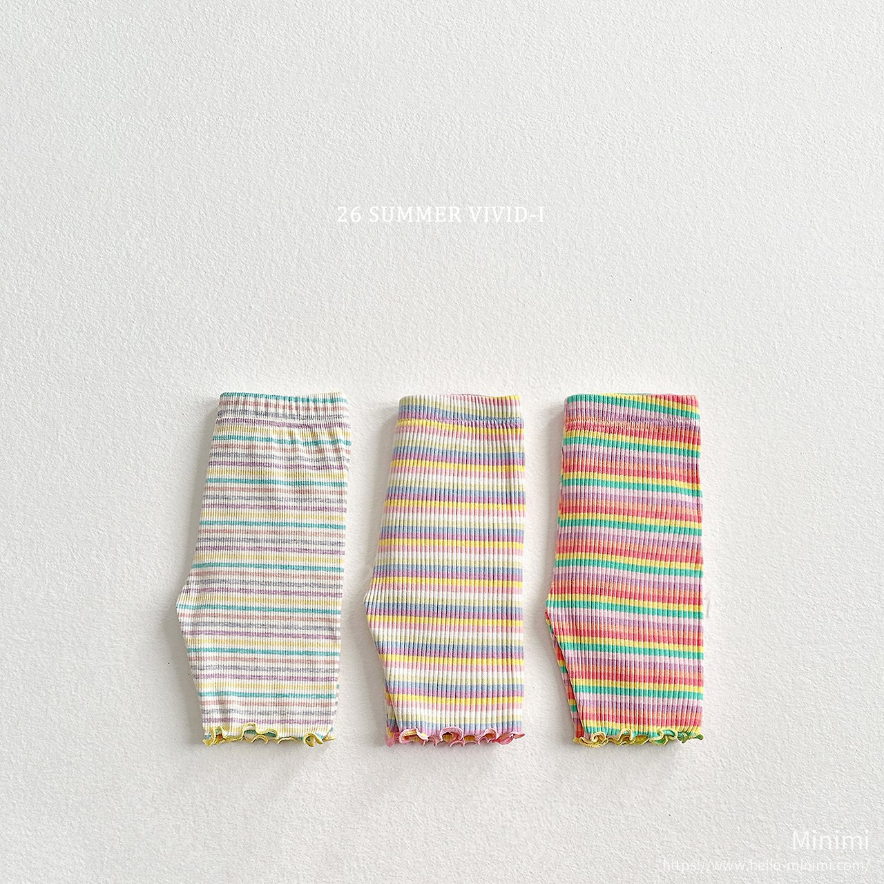 VIVID-I Rainbow Ribbed Leggings - 韓國童裝代購主圖