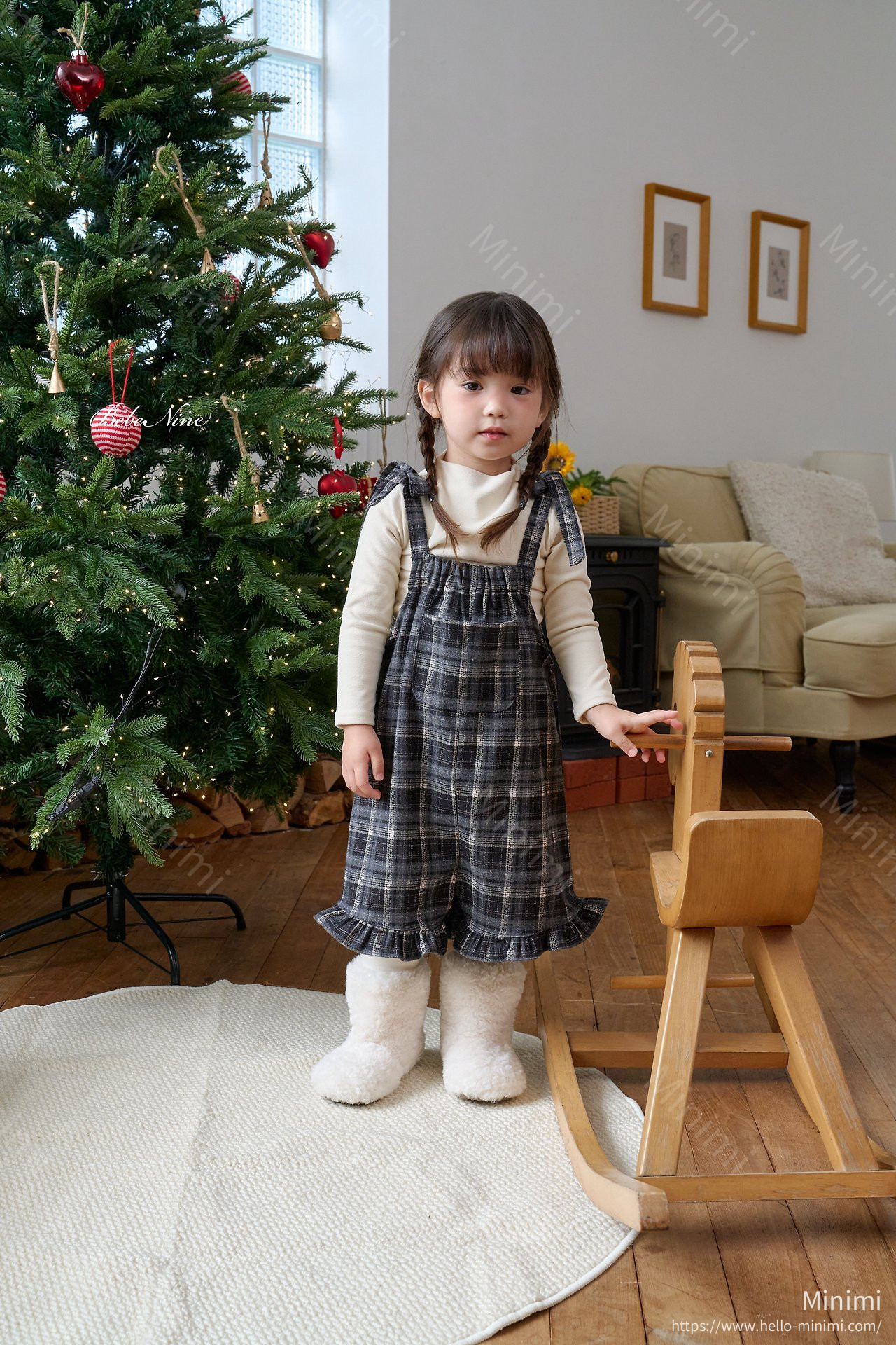 bebe nine Mignon Frill Overalls 韓國童裝現貨