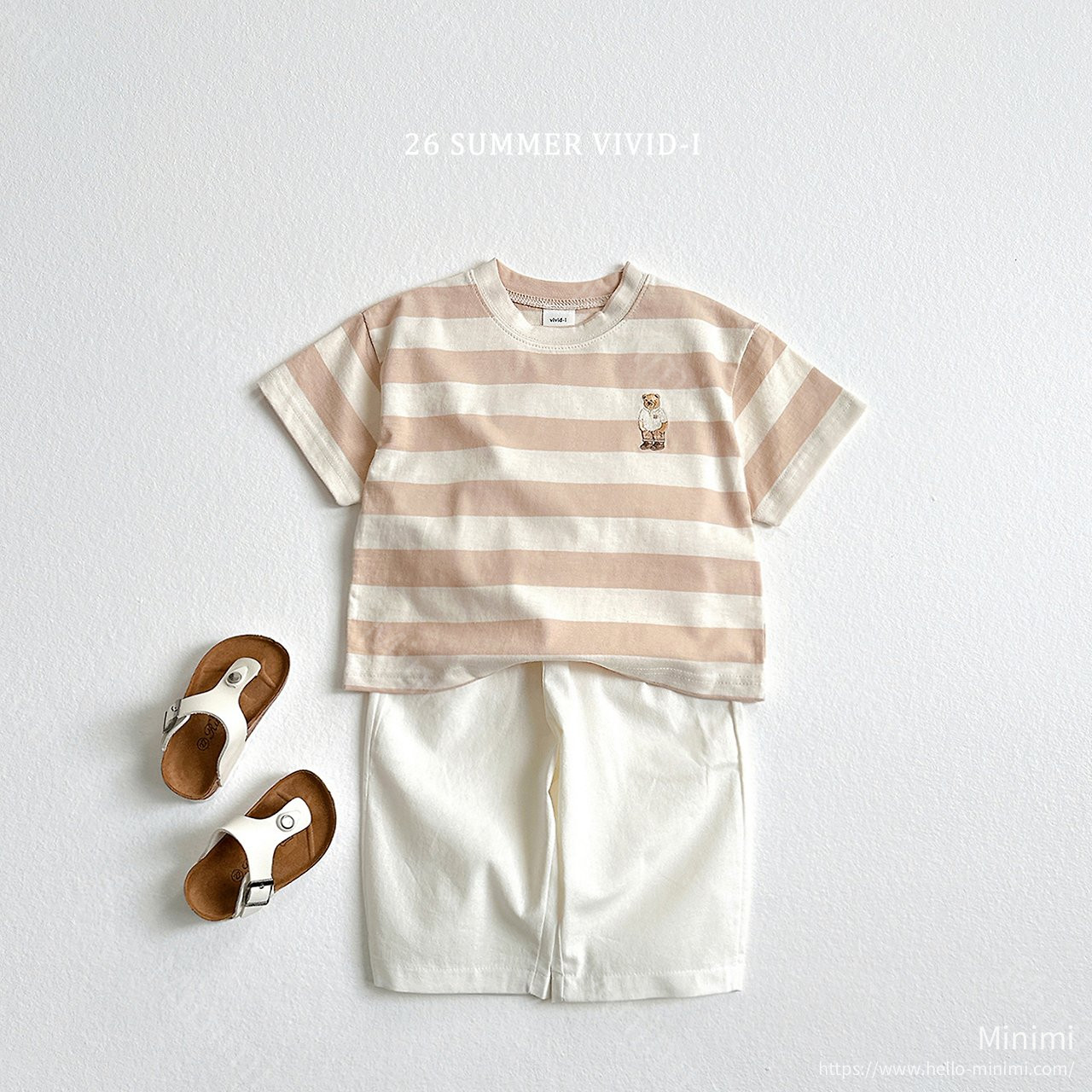 VIVID-I Bear Embroidery Striped Set 細節圖 6