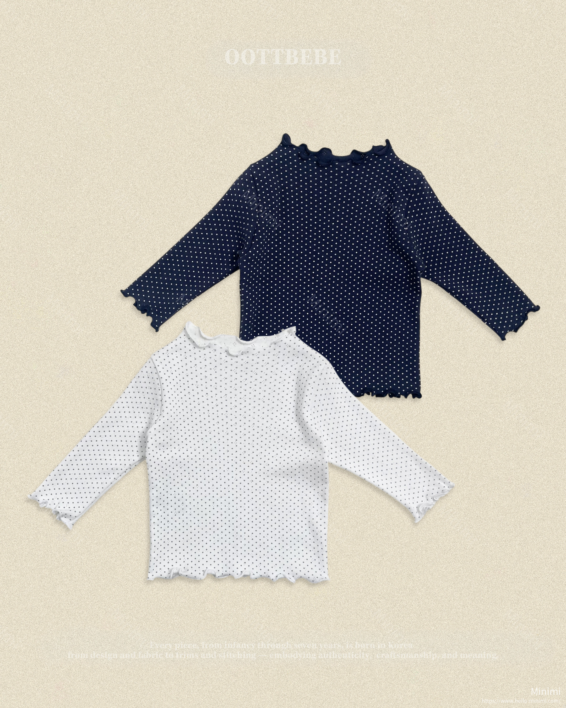 oott bebe Dot Ruffle T-shirt 韓國童裝現貨